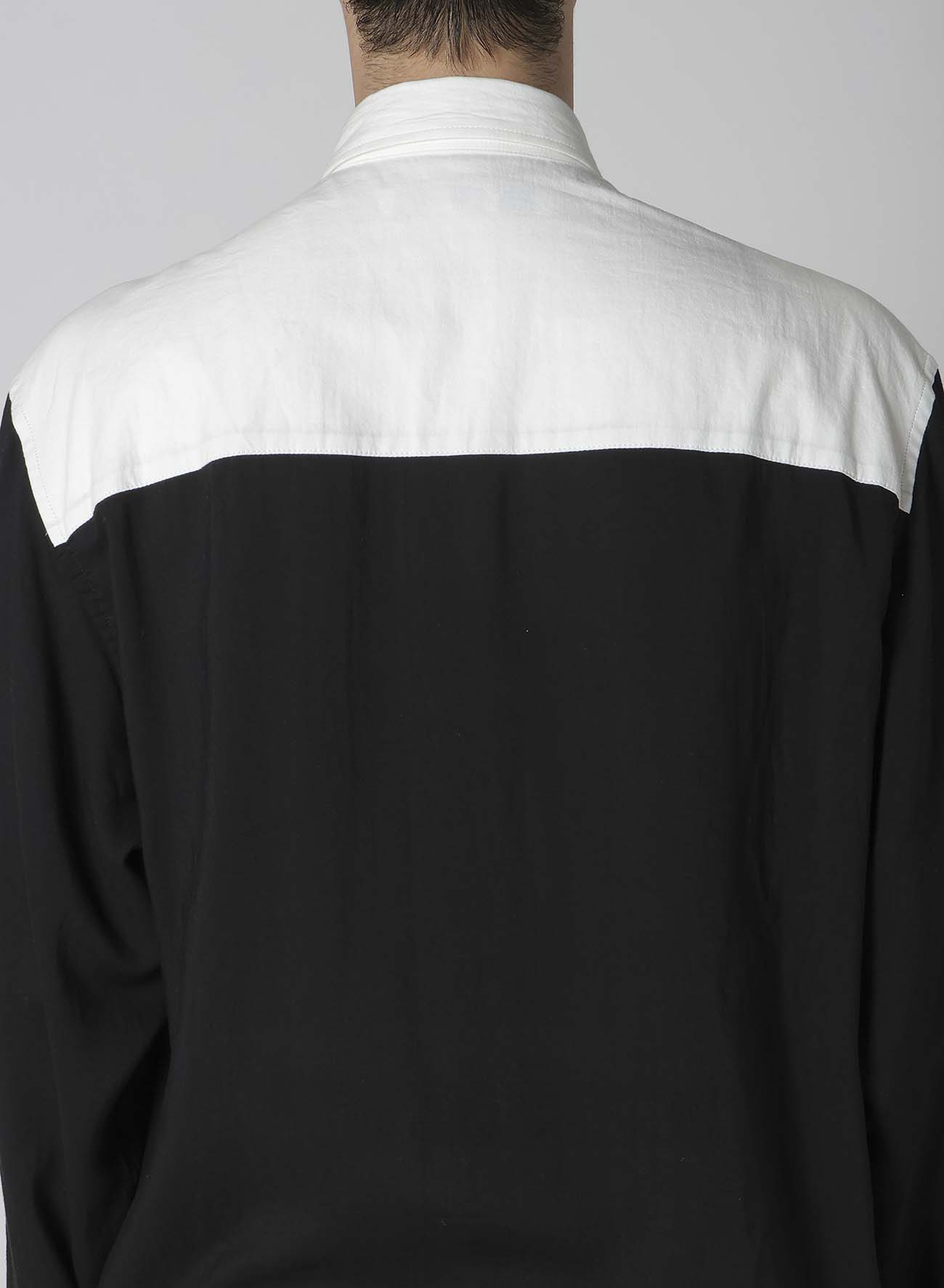 MONOCHROME PANEL TUCK COLLAR SHIRT