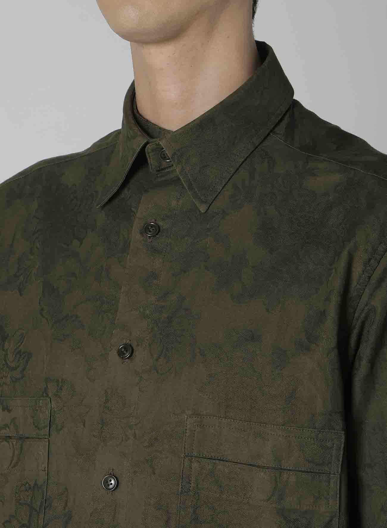 KHAKI FLOWER JACQUARD SHIRT