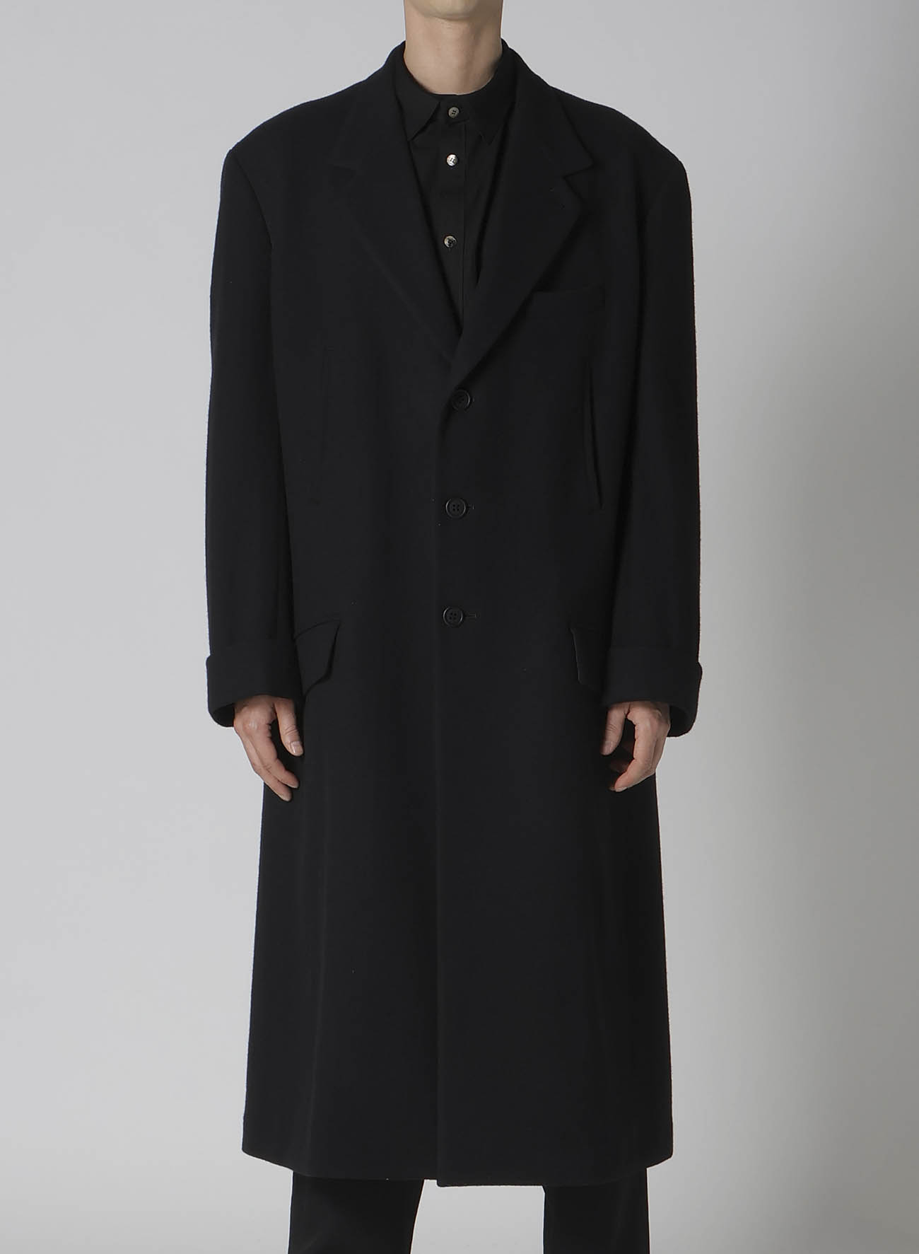 WOOL NYLON LONG JACKET WITH MACKIN SLEEVE