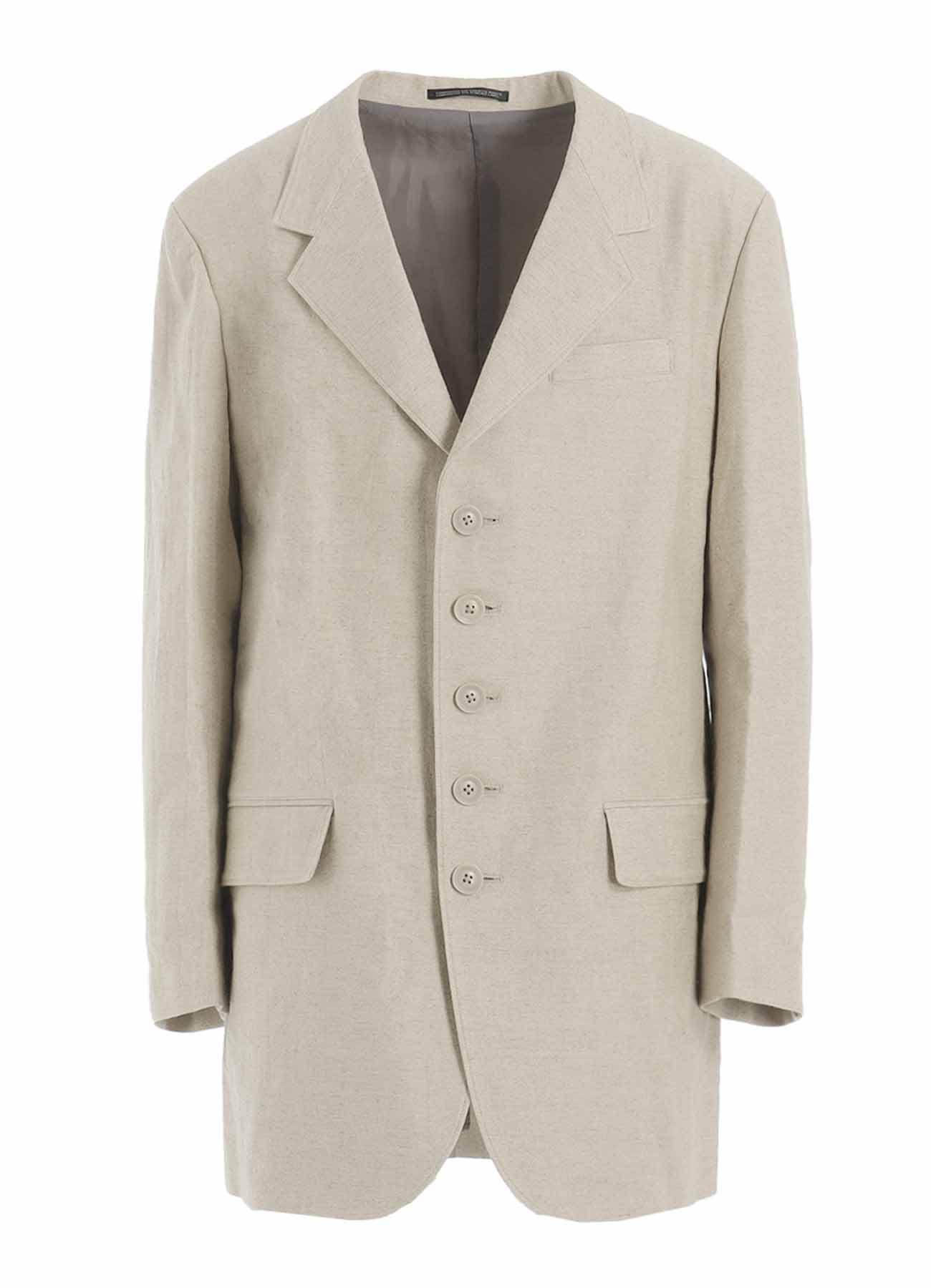 COTTN LINEN DOUBLE SATIN JACKET WITH 5-BUTTONS