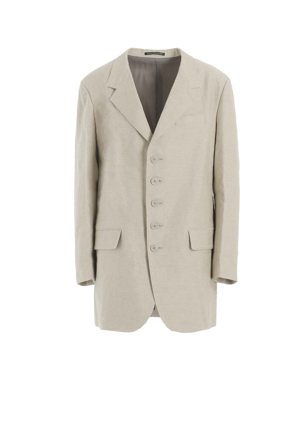 COTTN LINEN DOUBLE SATIN JACKET WITH 5-BUTTONS