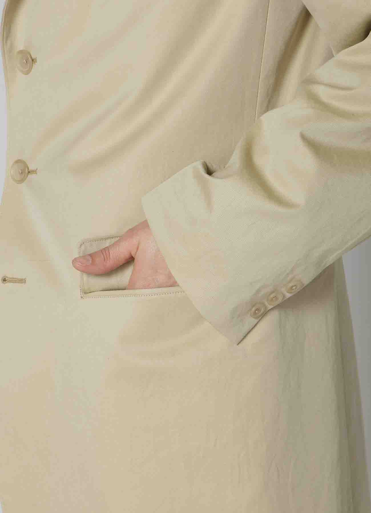 COTTON GABARDINE JACKET WITH SHOULDER BUCKLE PEAKED