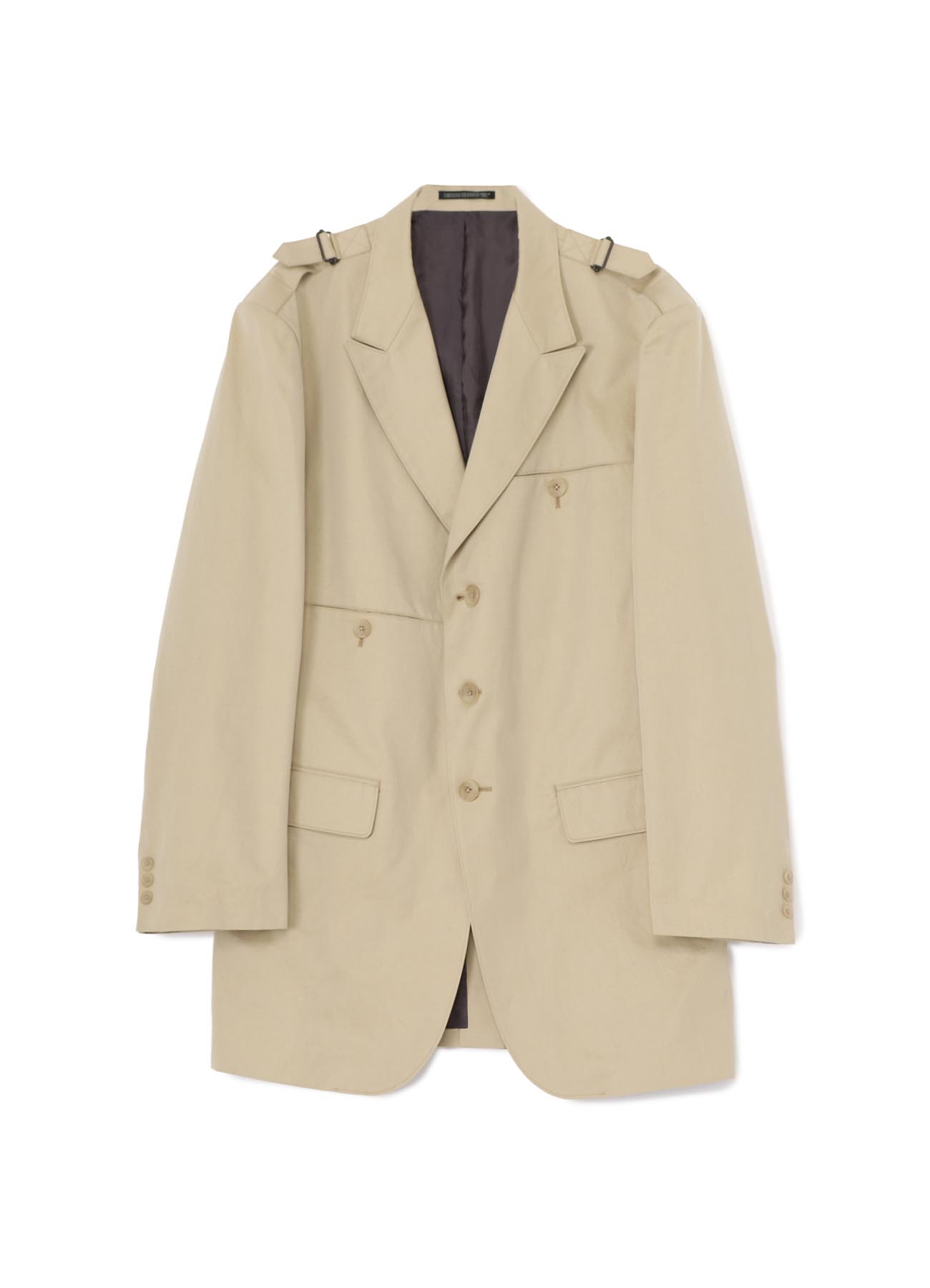 COTTON GABARDINE JACKET WITH SHOULDER BUCKLE PEAKED