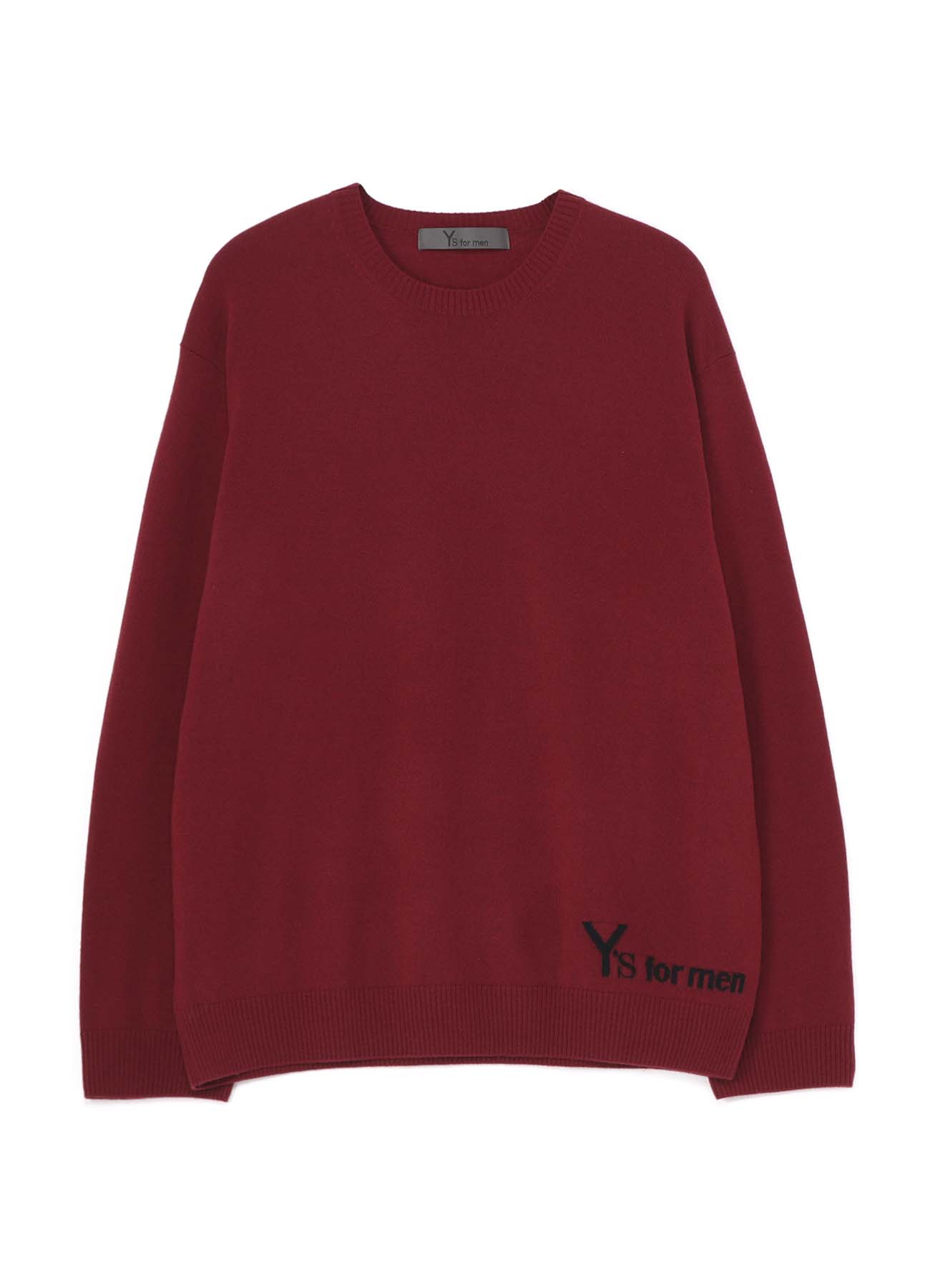 ROUND NECK INTARSIA KNIT WITH "Y's for men" LOGO