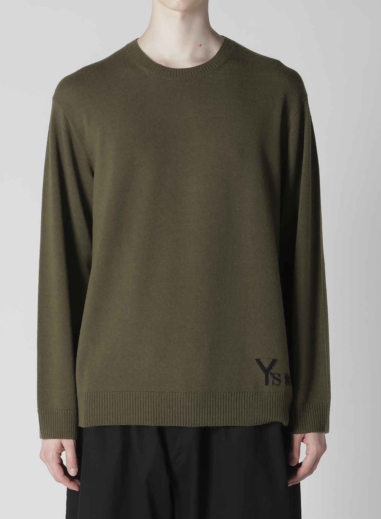 ROUND NECK INTARSIA KNIT WITH "Y's for men" LOGO