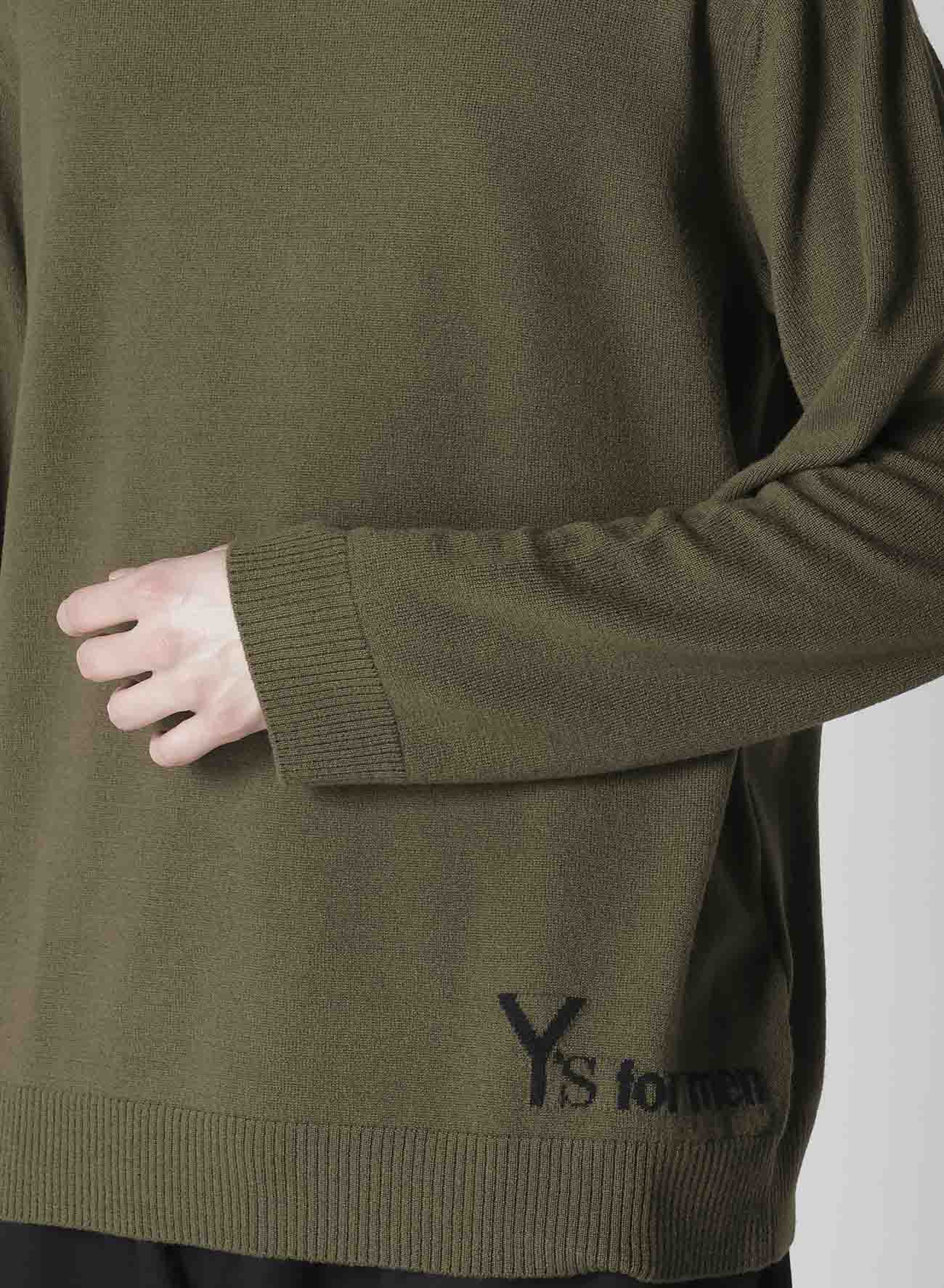 ROUND NECK INTARSIA KNIT WITH "Y's for men" LOGO