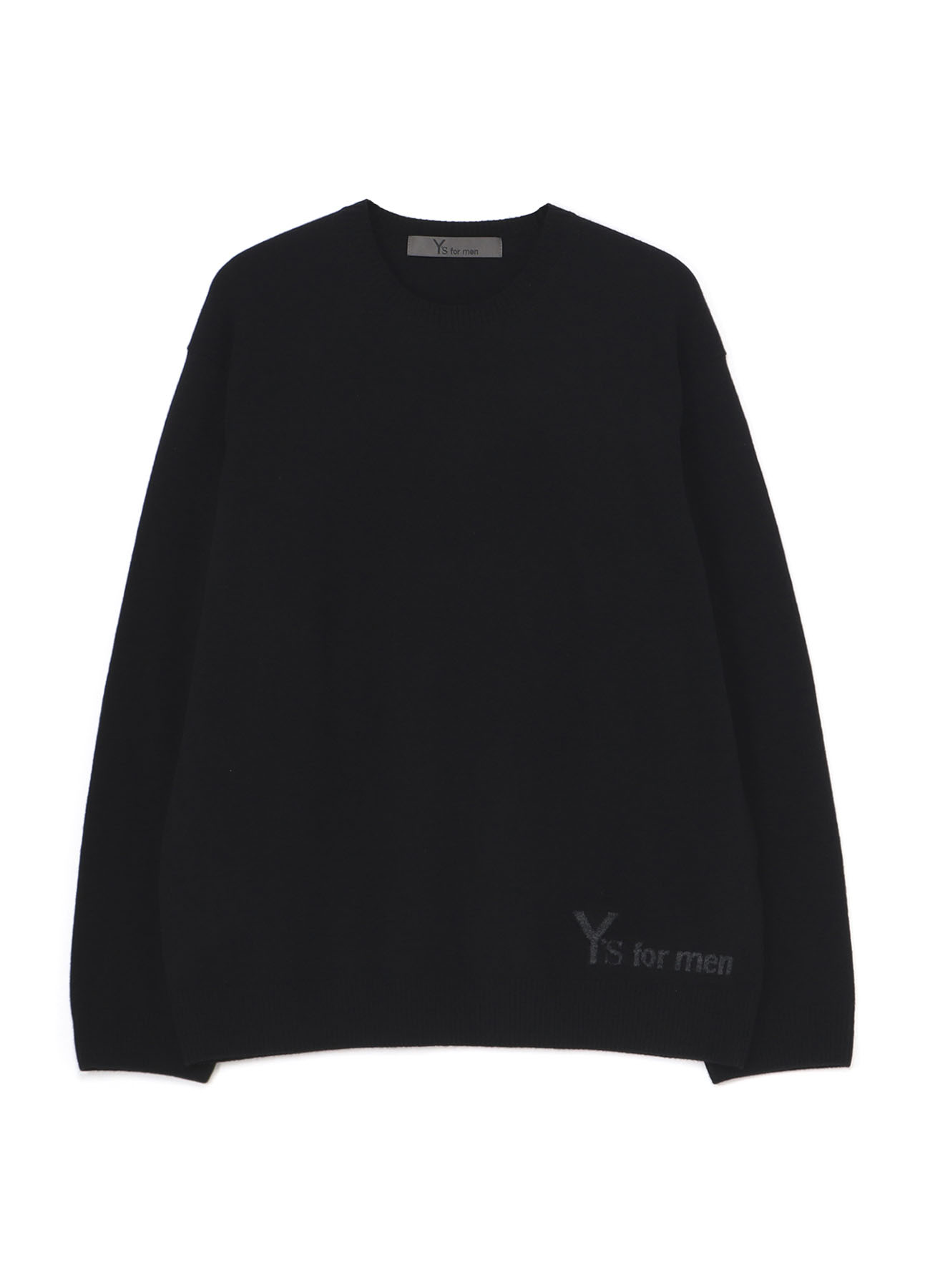 ROUND NECK INTARSIA KNIT WITH "Y's for men" LOGO