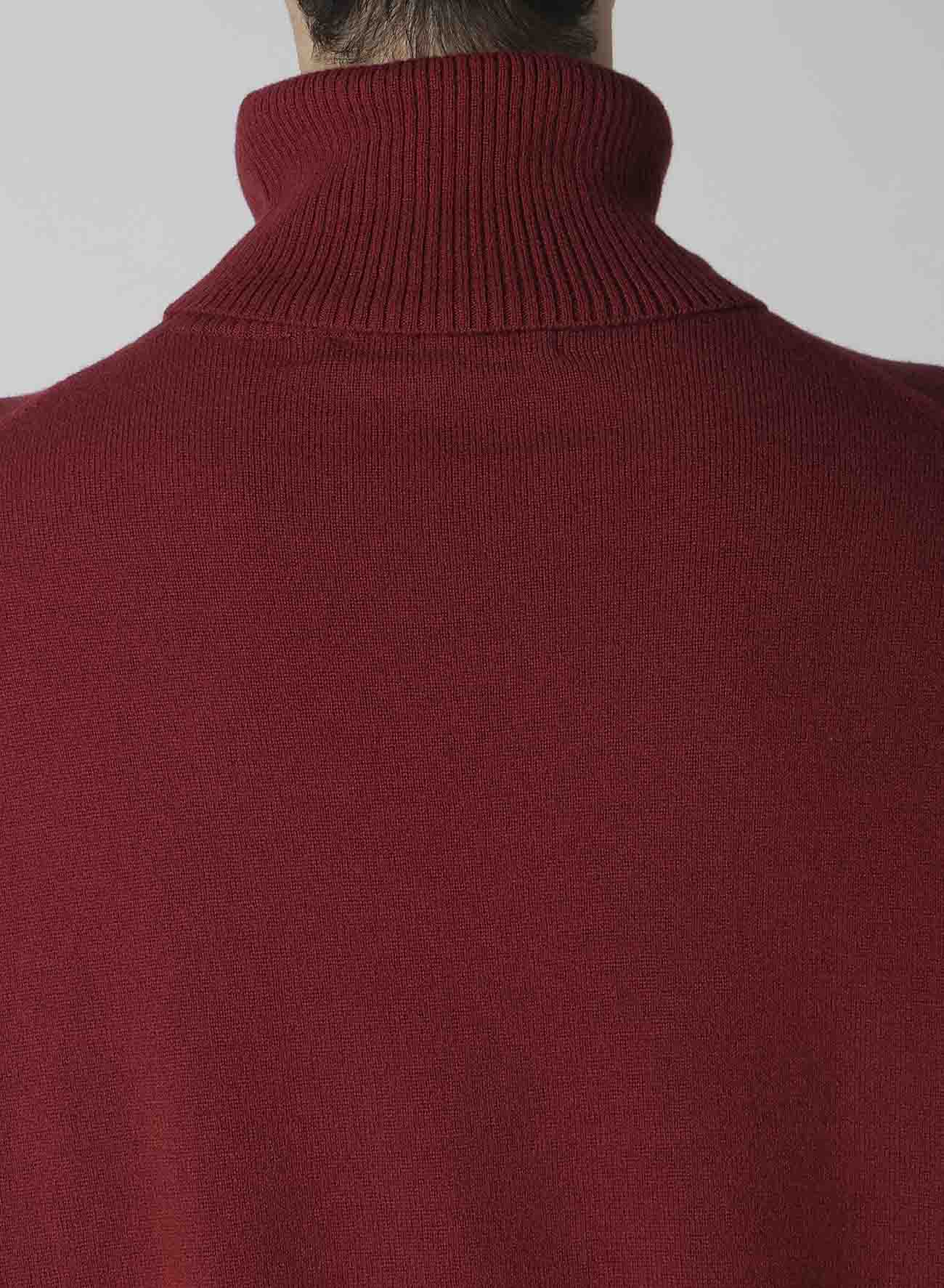 TURTLE NECK INTARSIA KNIT WITH "Y's for men" LOGO