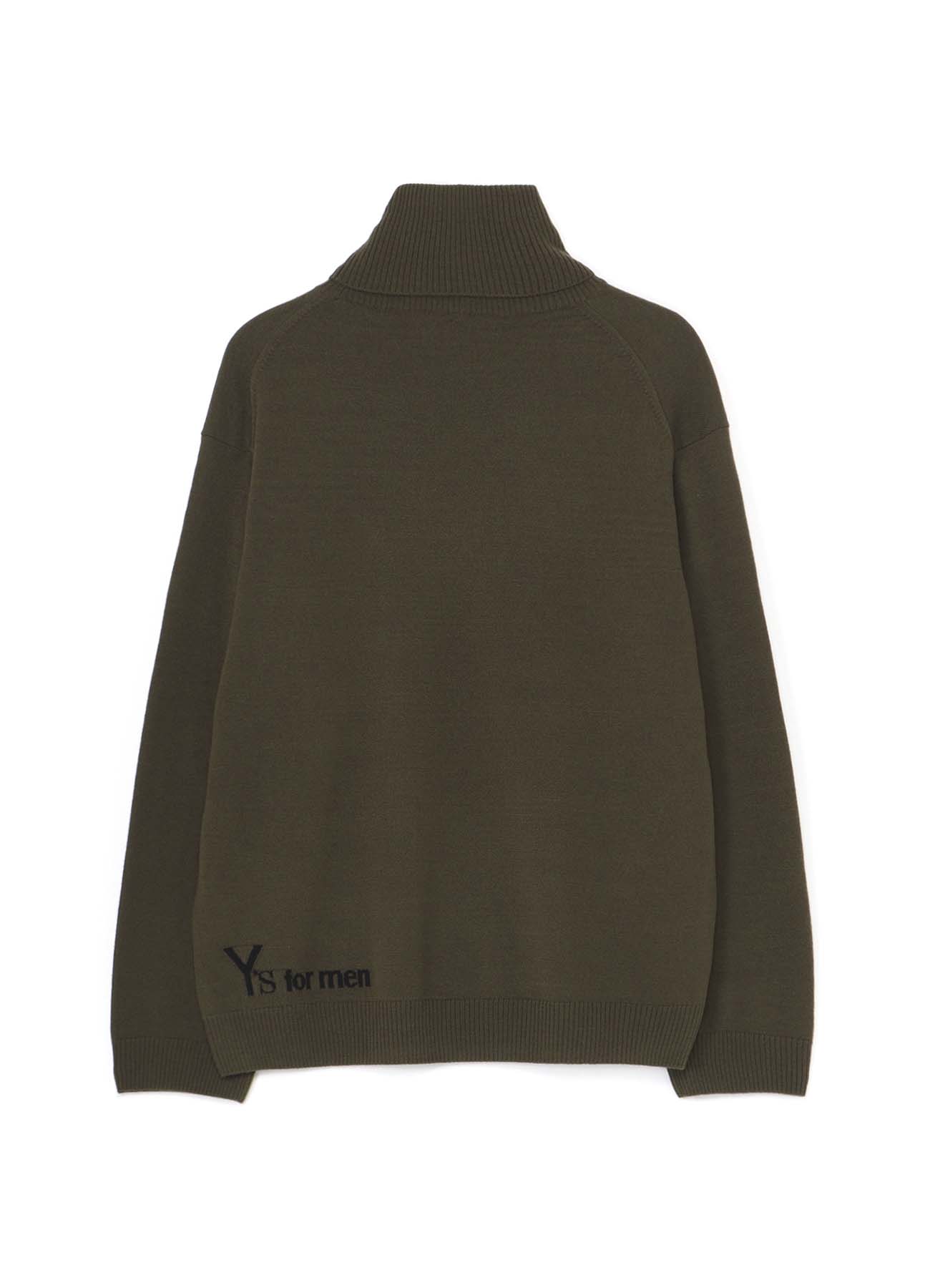 TURTLE NECK INTARSIA KNIT WITH "Y's for men" LOGO