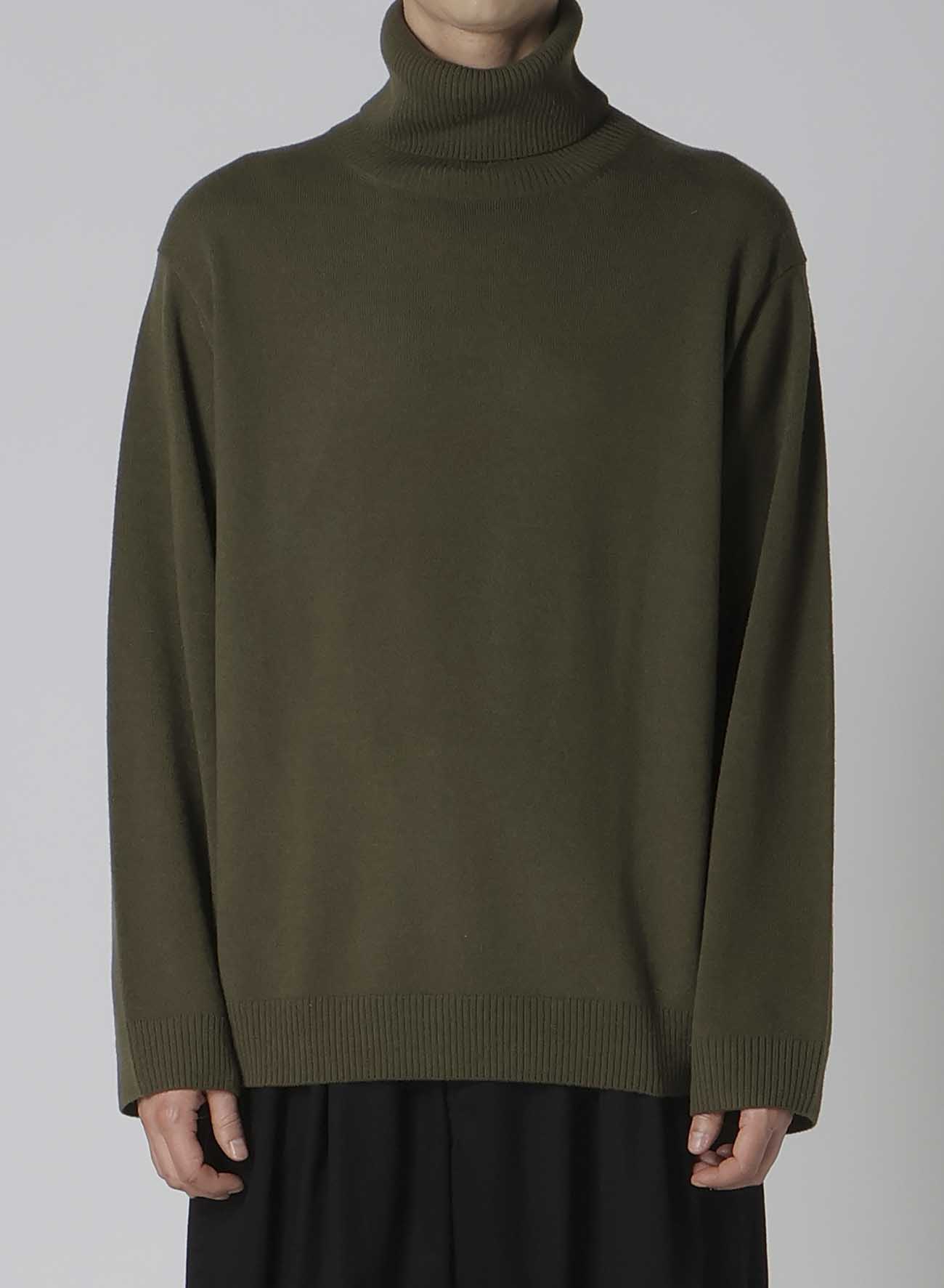 TURTLE NECK INTARSIA KNIT WITH "Y's for men" LOGO