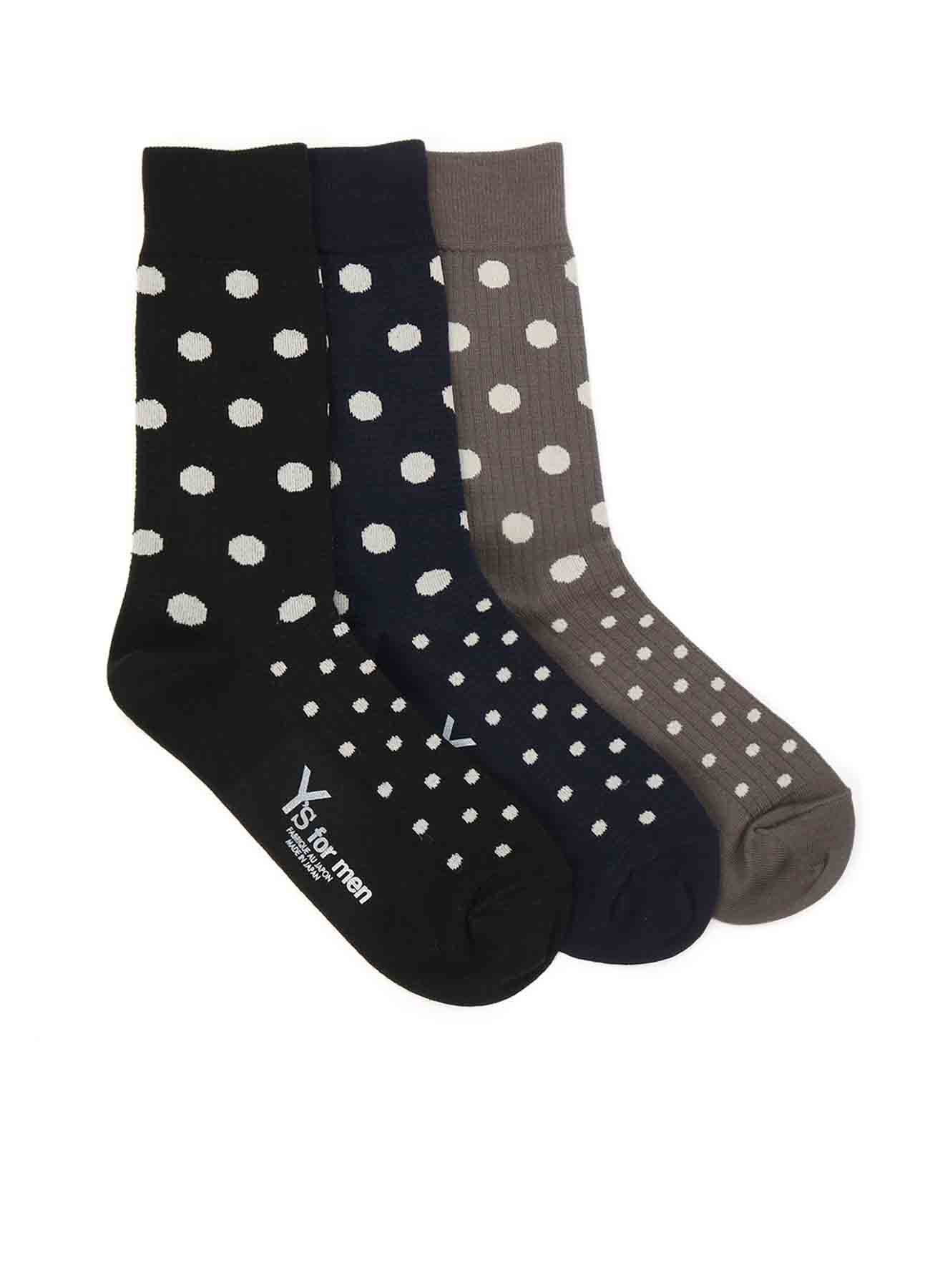 COTTON ACRYLIC NYLON LATTICE DOT SOCKS