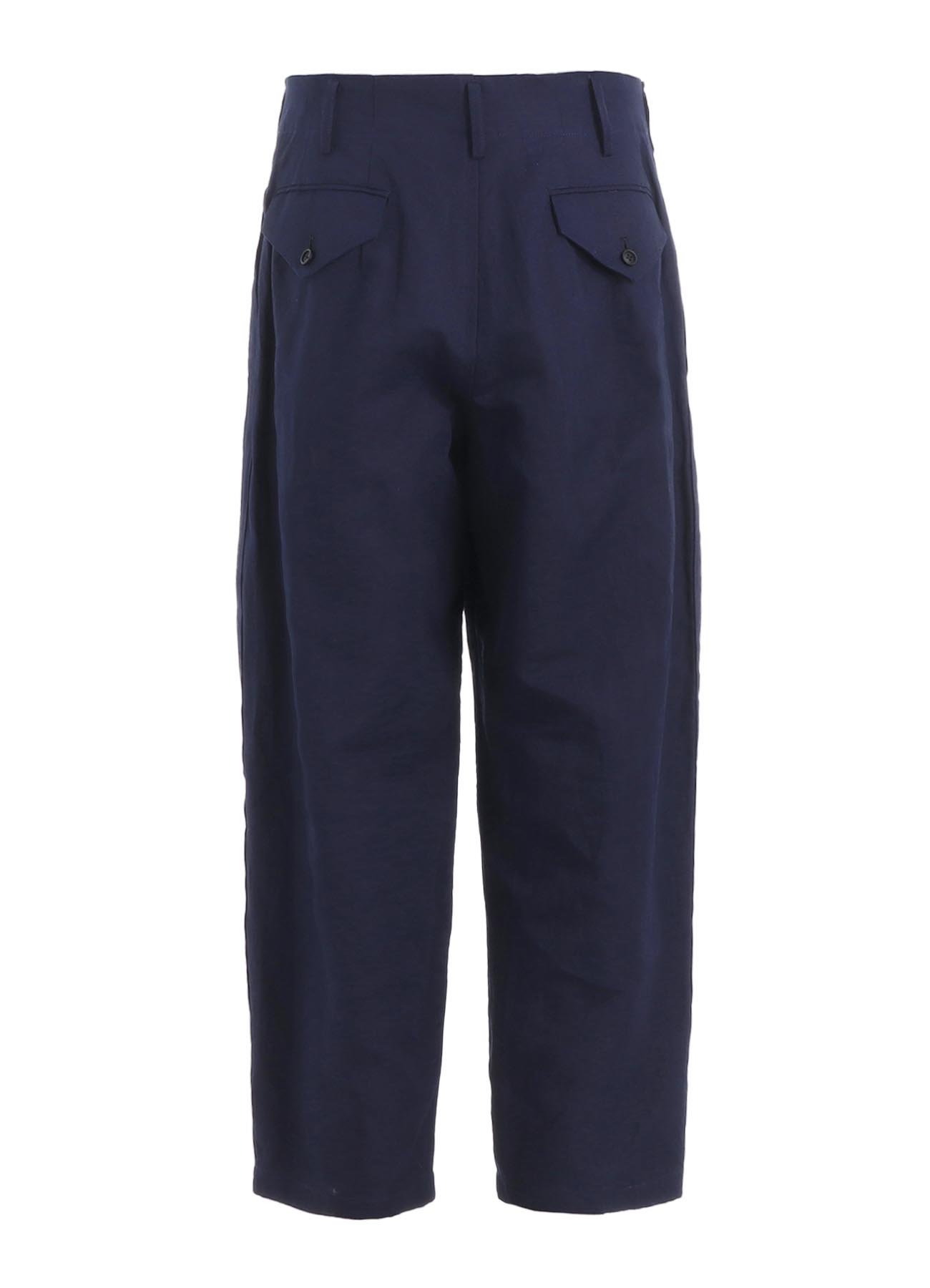 COTTON FLAX DENIM PANTS WITH SIDE TAPE