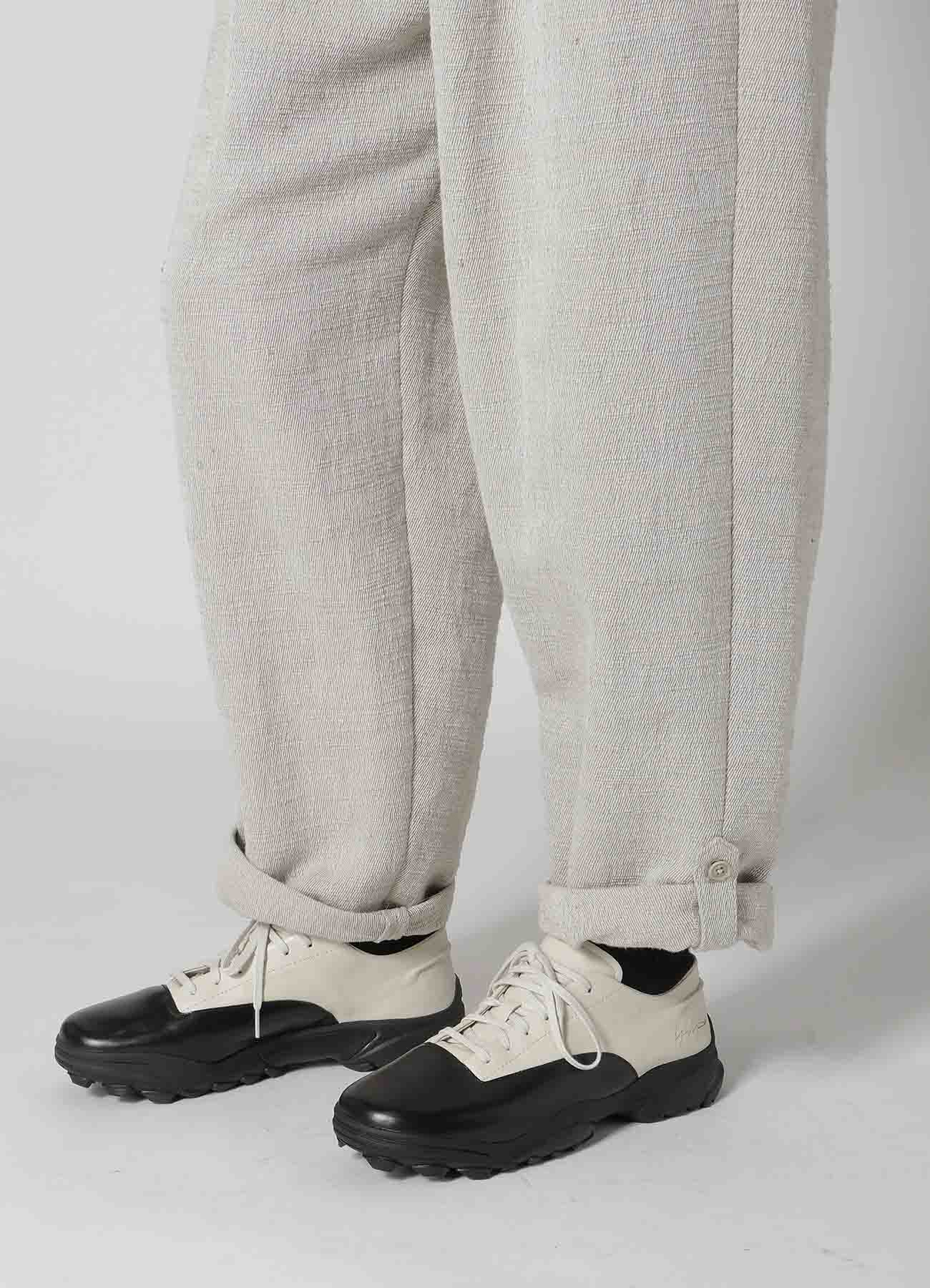 HAND SPAN COTTON PANTS WITH 2-TUCKS CUFF TAB