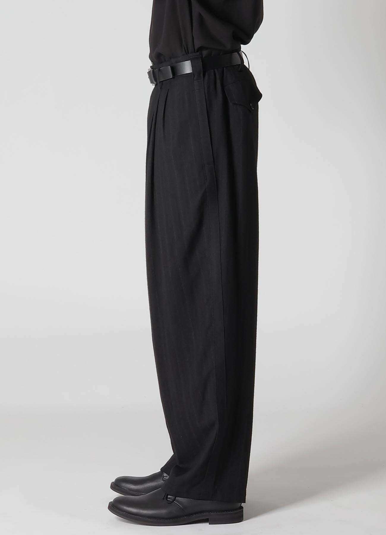 RAYON STRIPE PANTS WITH SIDE TAPE