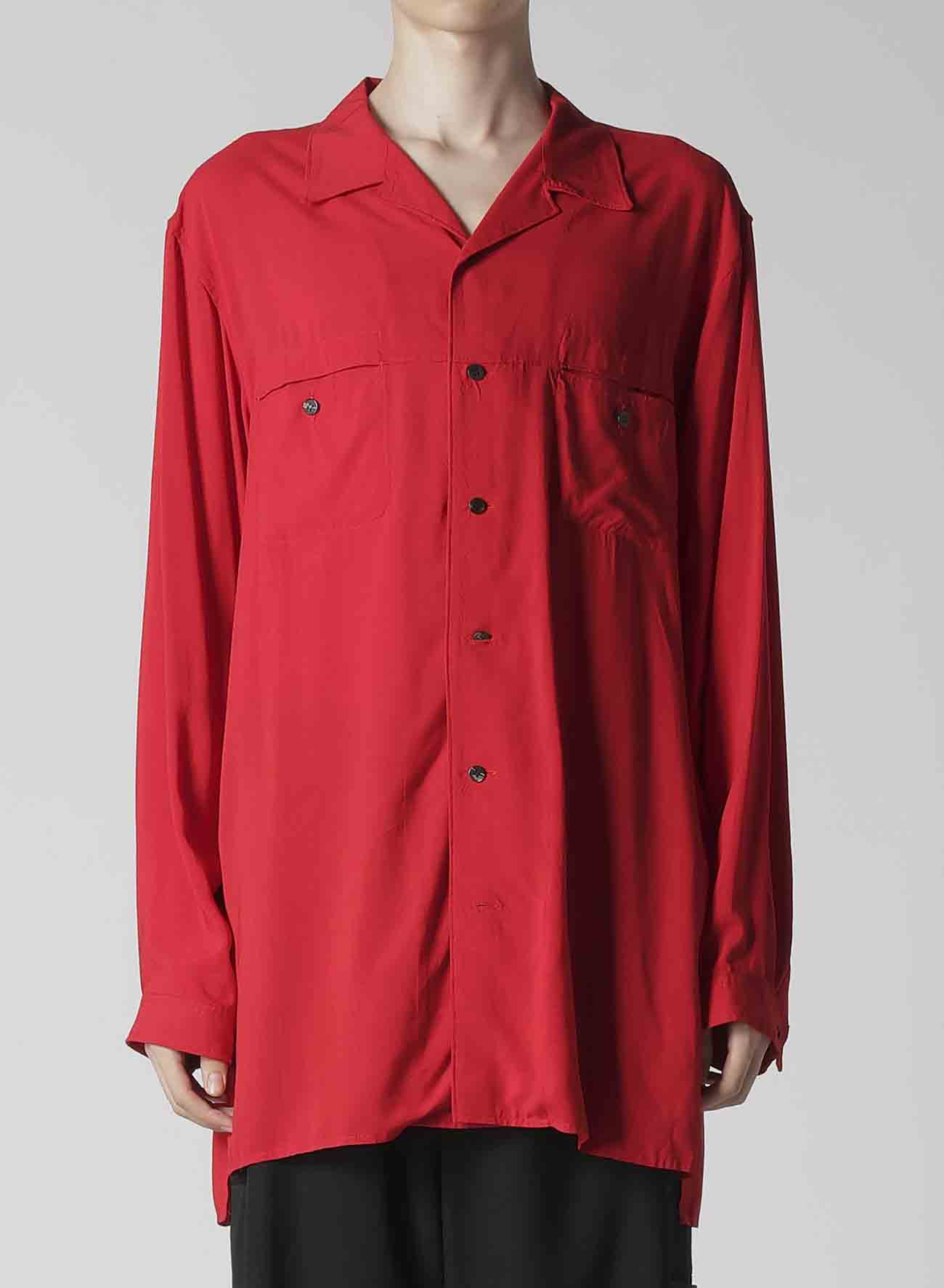 RAYON LAWN SHIRT WITH OPEN COLLAR