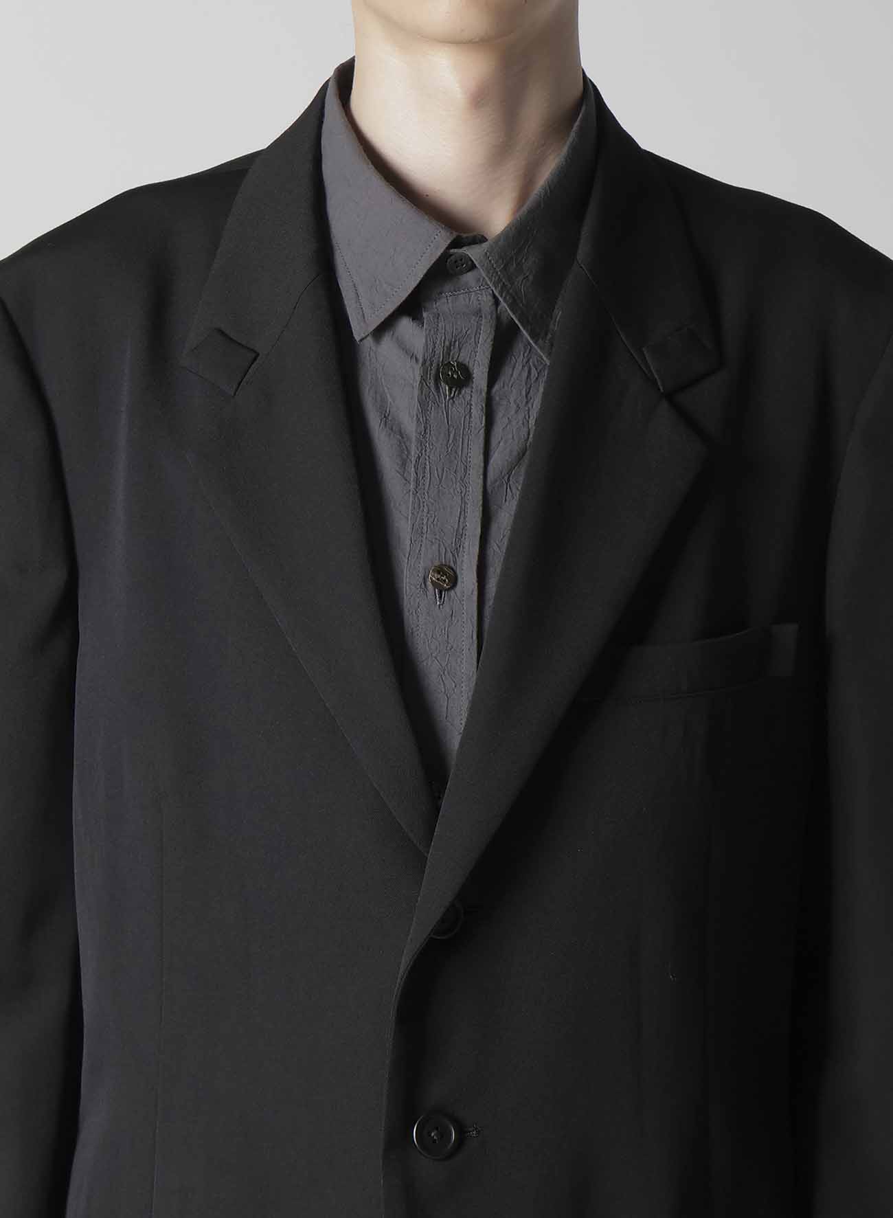 WOOL GABARDINE TURN BACK COLLAR JACKET