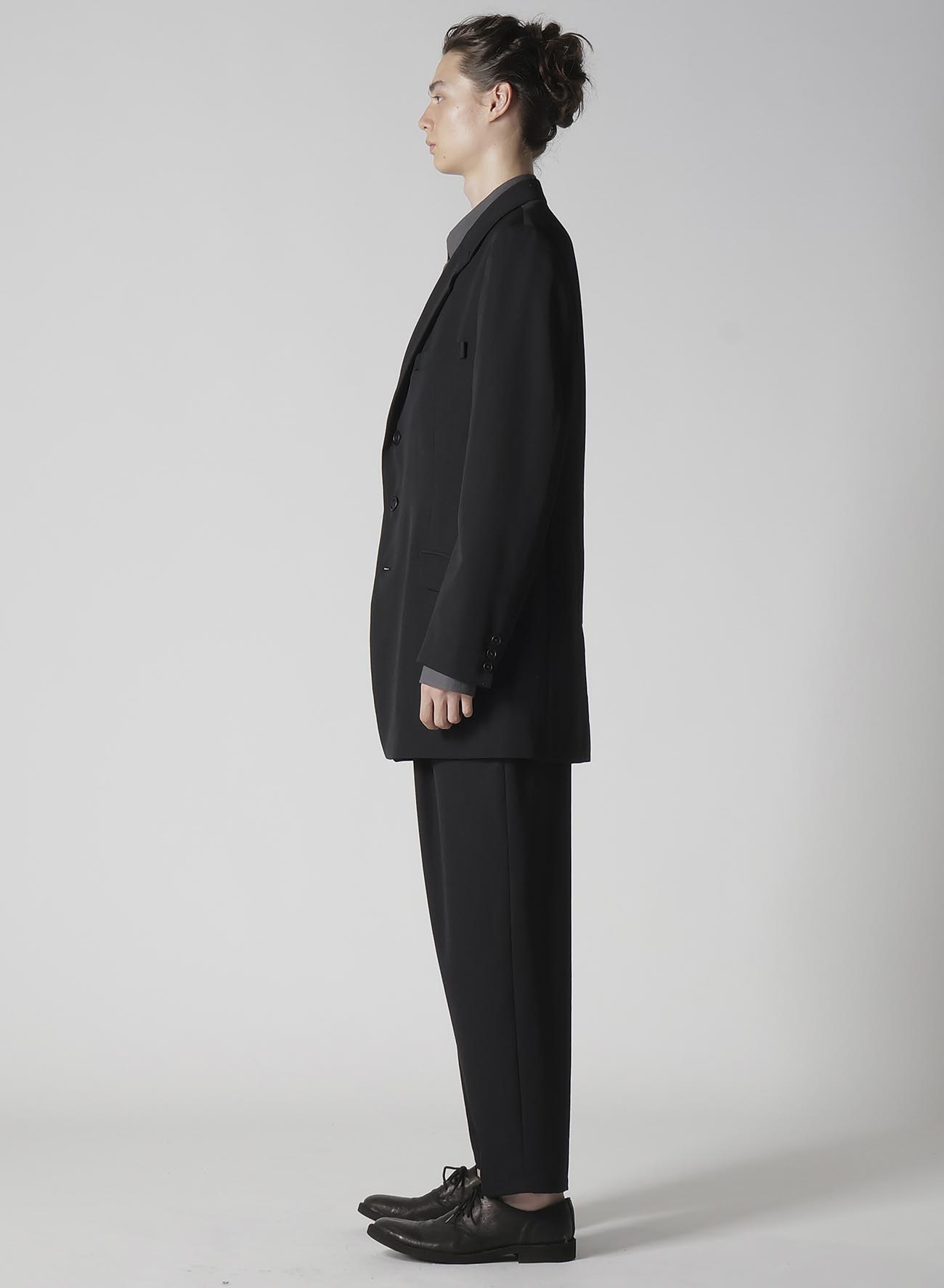 WOOL GABARDINE TURN BACK COLLAR JACKET