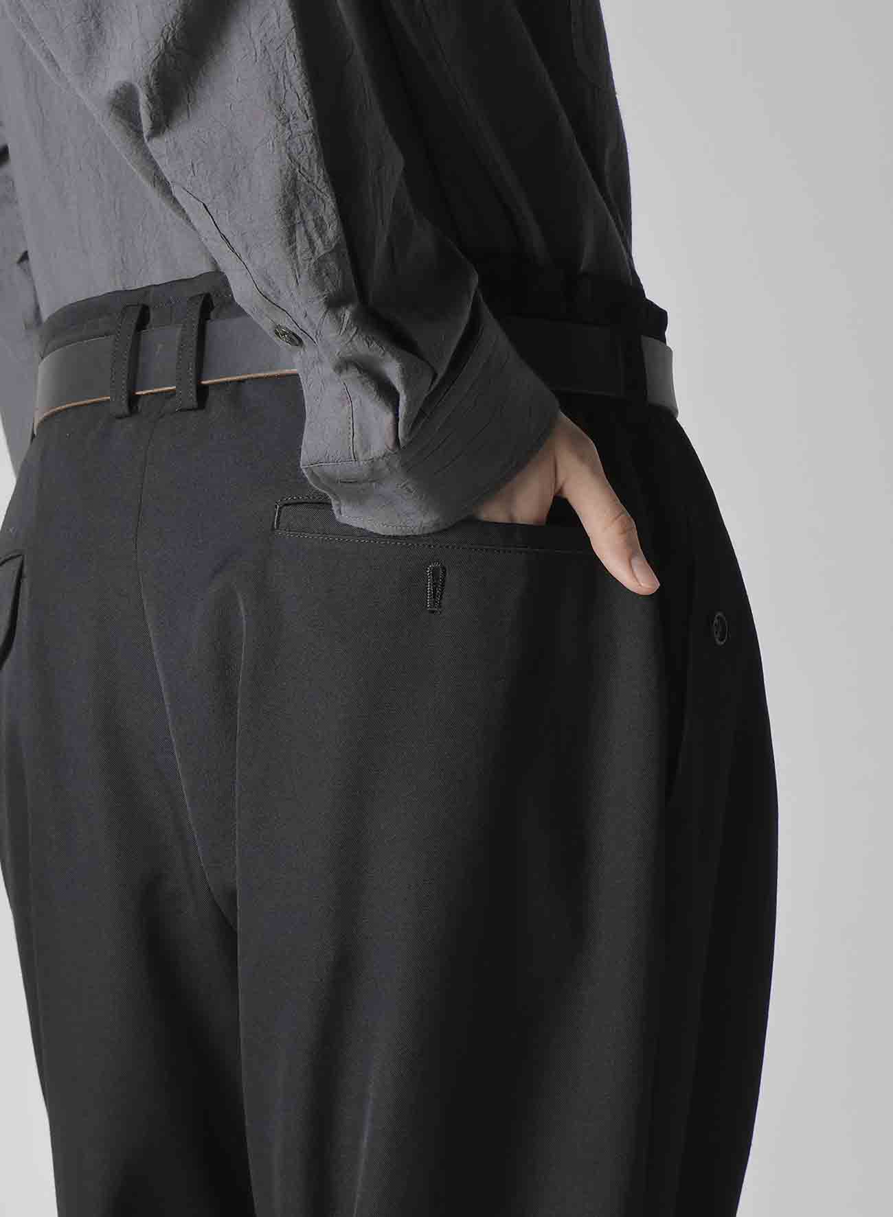 WOOL GABARDINE POCKET DETAIL PANTS