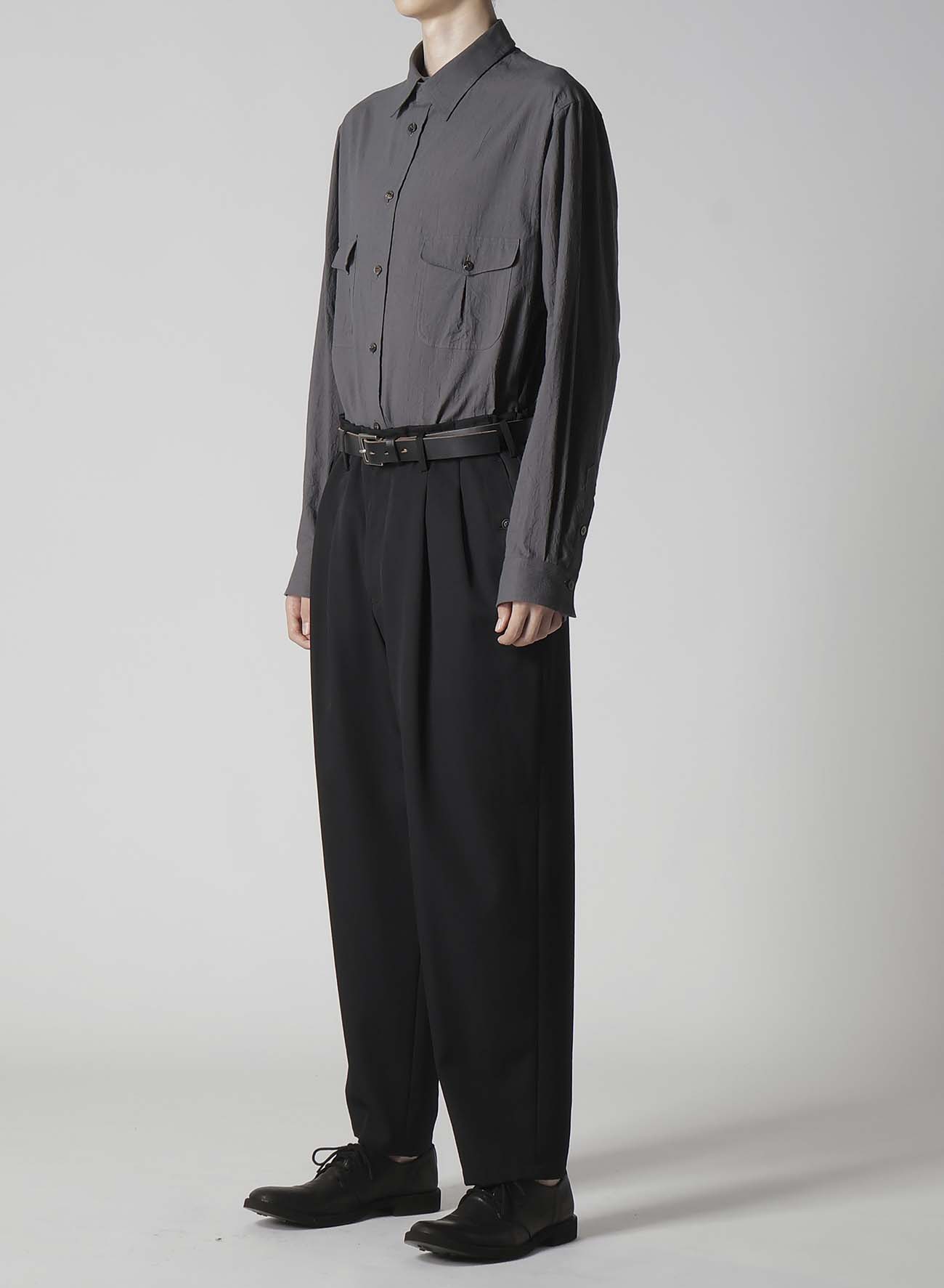 WOOL GABARDINE POCKET DETAIL PANTS