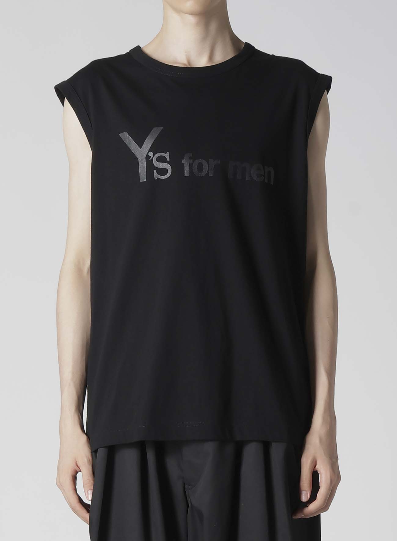 Y's for men LOGO PRINT SLEEVELESS T-SHIRTS