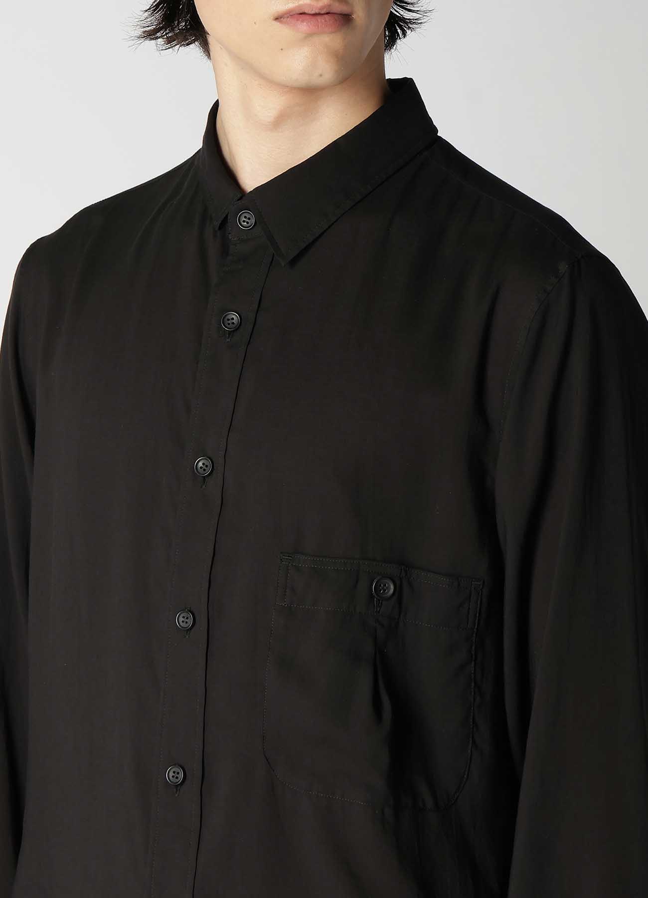 CELLULOSE LAWN SHIRT WITH ASYMMETRY COLLAR