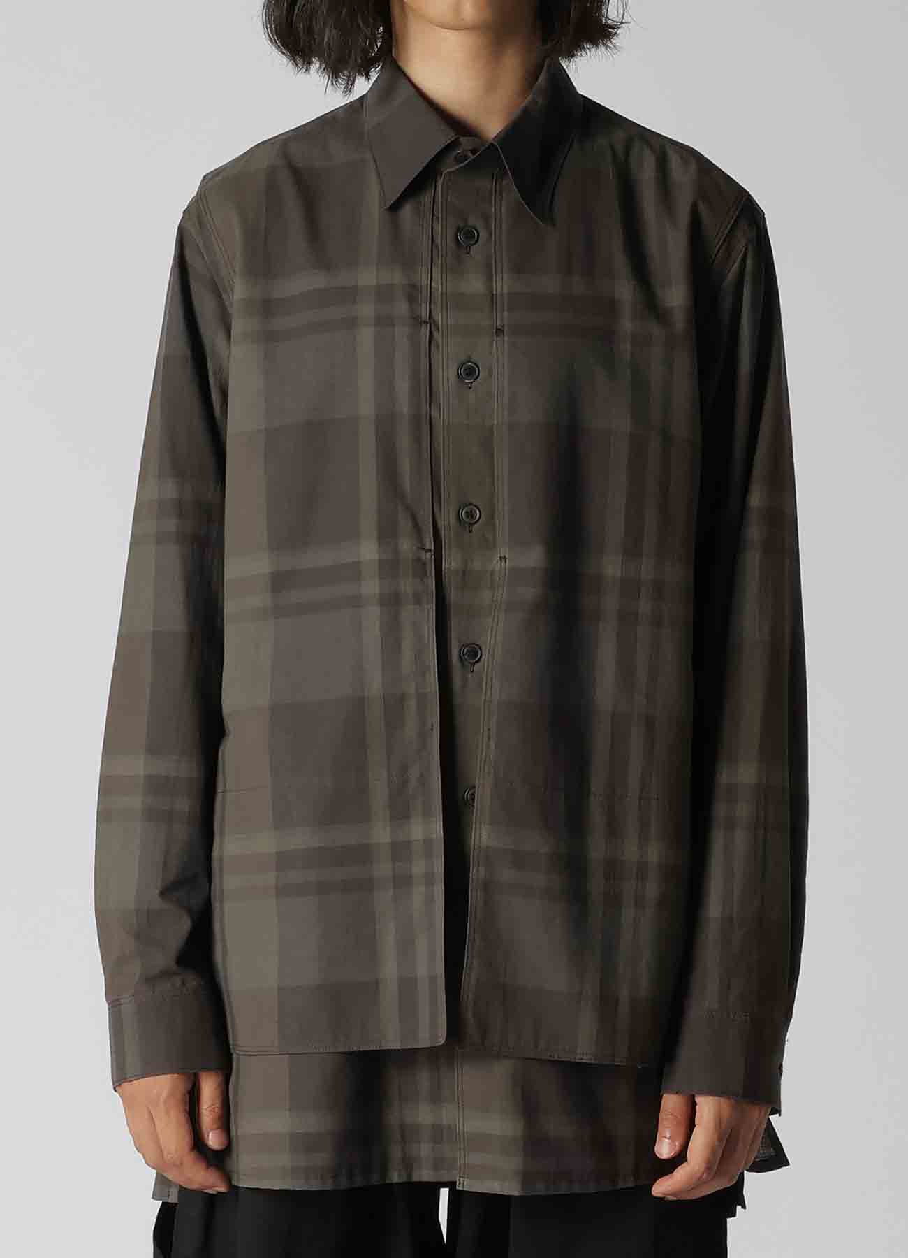 COTTON SILK SHIRT WITH PLAID POCKET