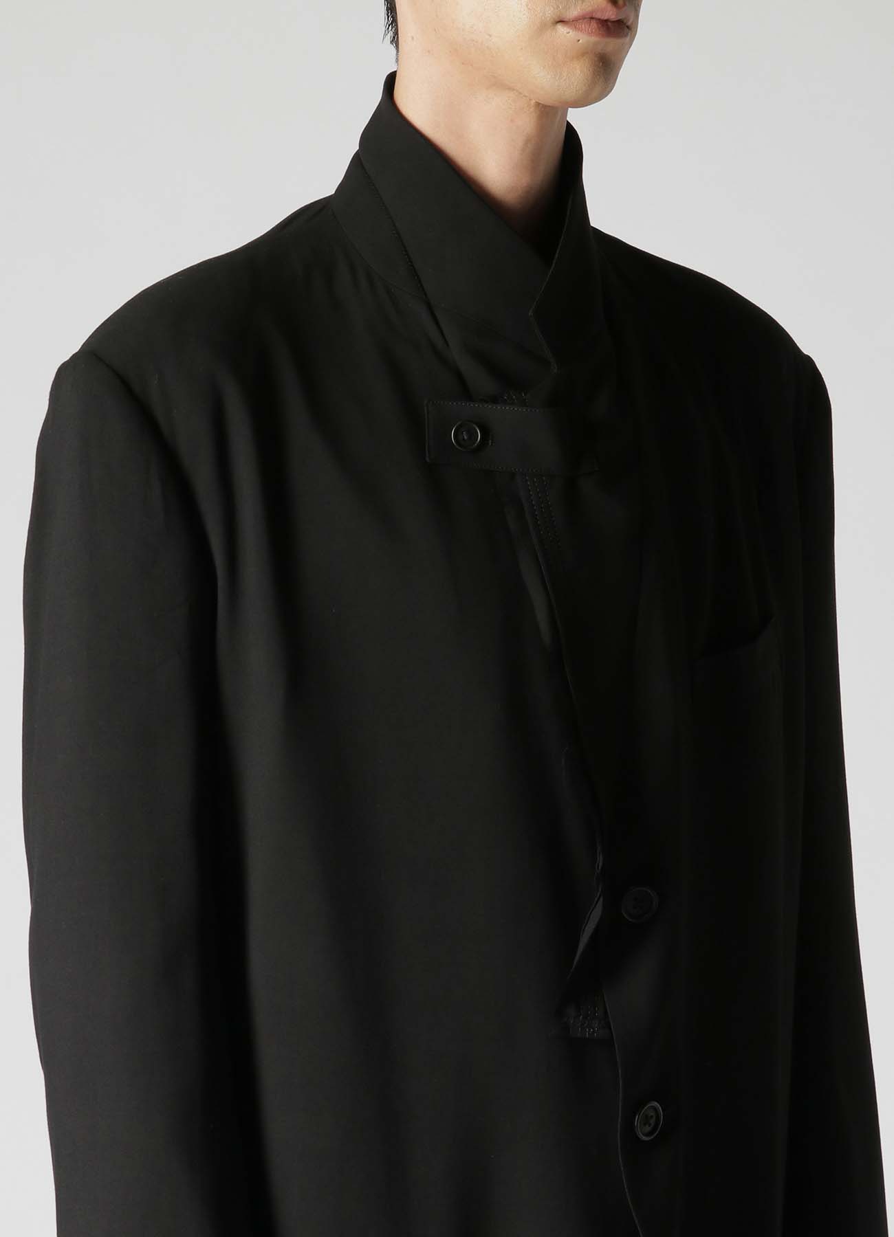 RAYON CAMBRIC LONG JACKET WITH DECORATIVE CLOTH