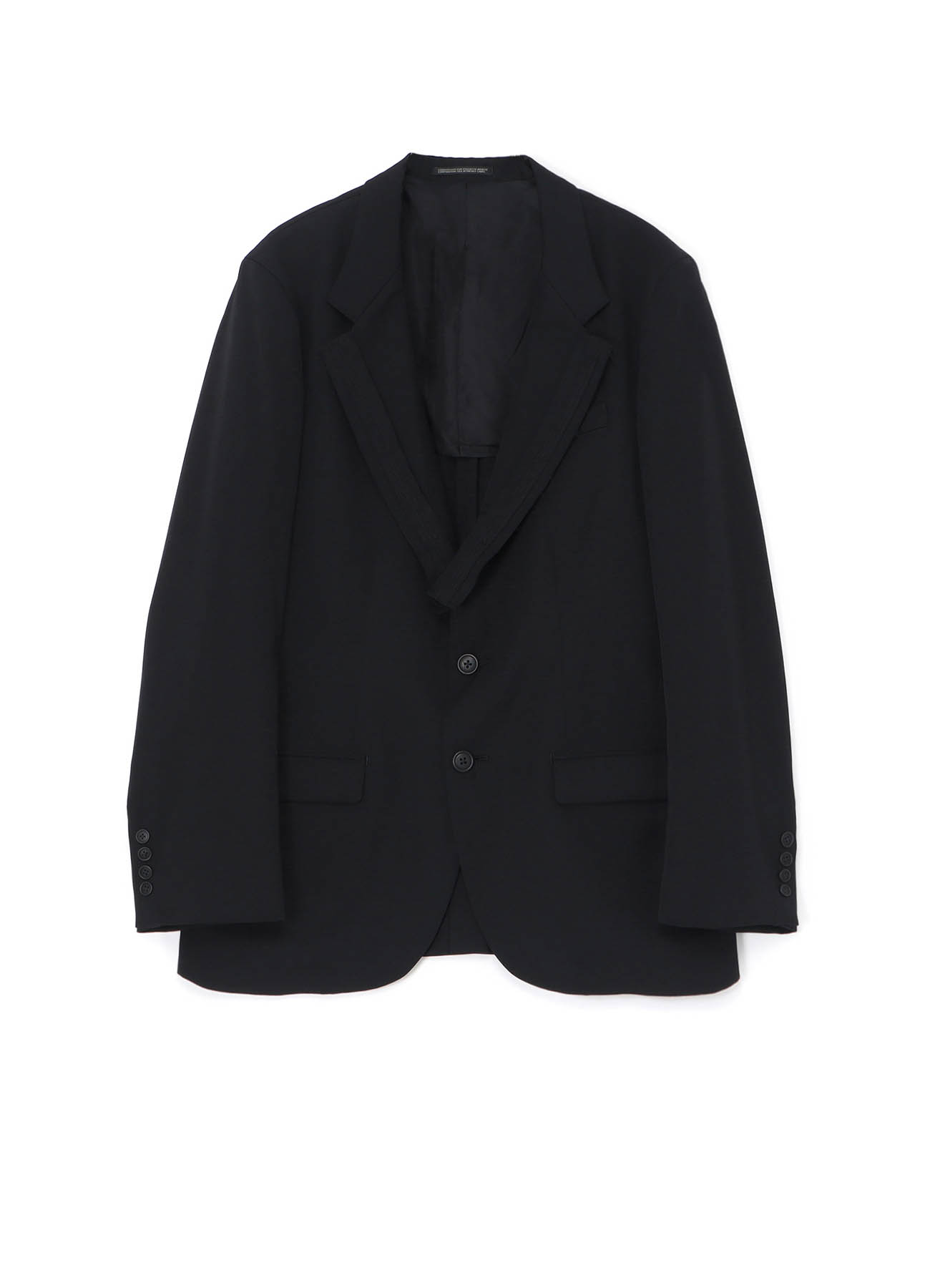 WOOL GABARDINE 3-BUTTONS JACKET WITH DECORATIVE CLOTH