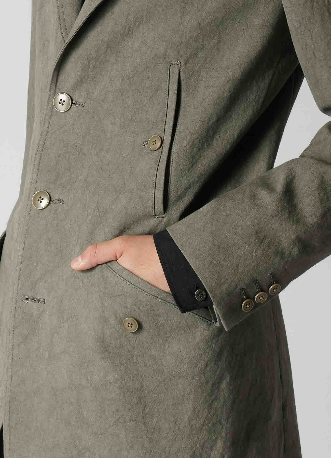 COTTON LINEN SULFIDED OZONE JACKET WITH 4POCKETS AND DOUBLE STITCH