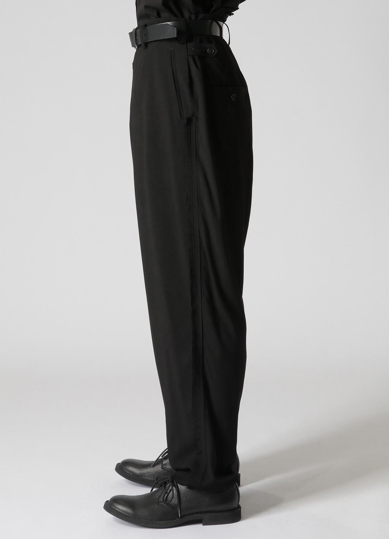 RAYON CAMBRIC SUSPENDER PANTS WITH SIDE DECORATIVE CLOTH