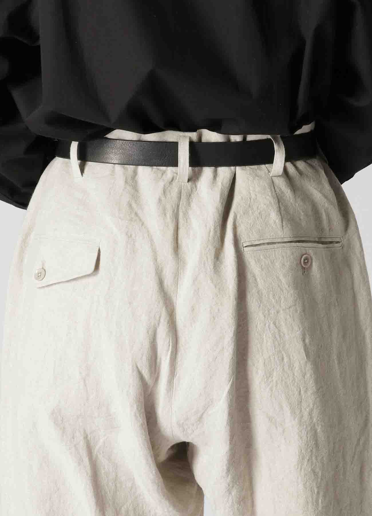 40 LINEN SIDE POINT TUCK PANTS