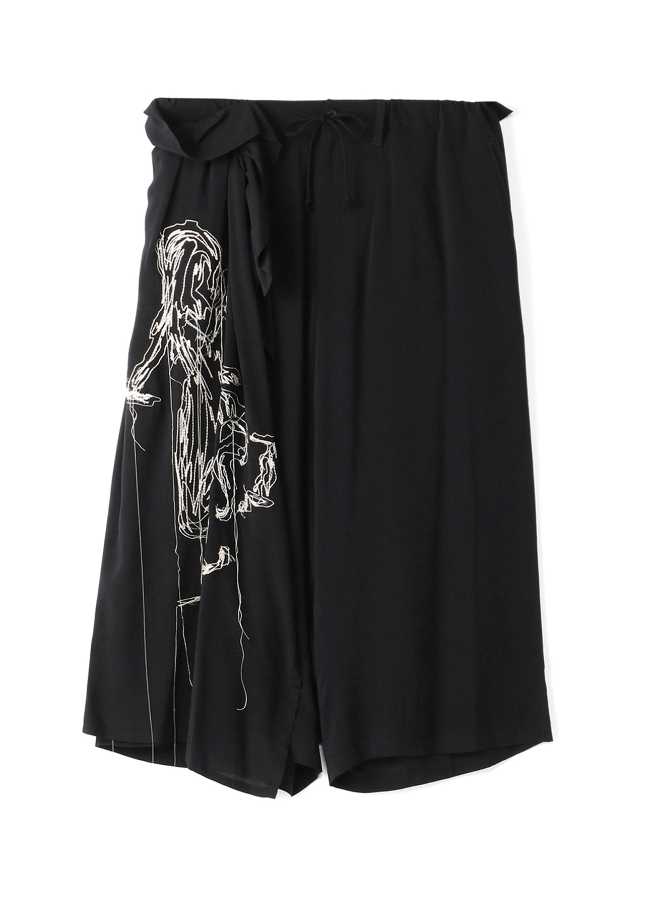 BLACK Scandal 「シルエット」刺繍ギャザースカートパンツ