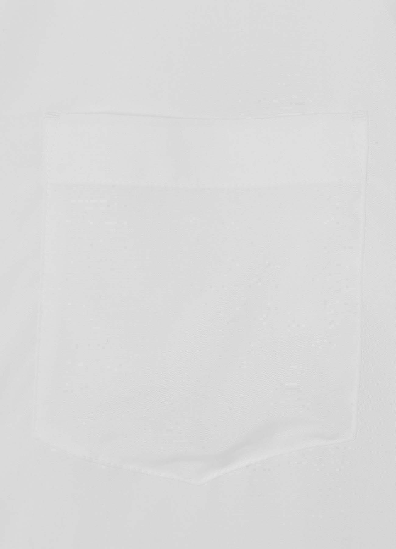 WHITE TENCEL POPLIN HALF-SLEEVE SHIRT WITH DECONSTRUCTED PLACKET