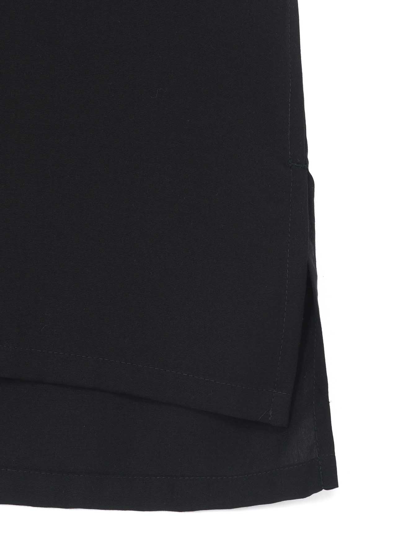 BLACK TENCEL POPLIN HALF-SLEEVE SHIRT WITH DECONSTRUCTED PLACKET