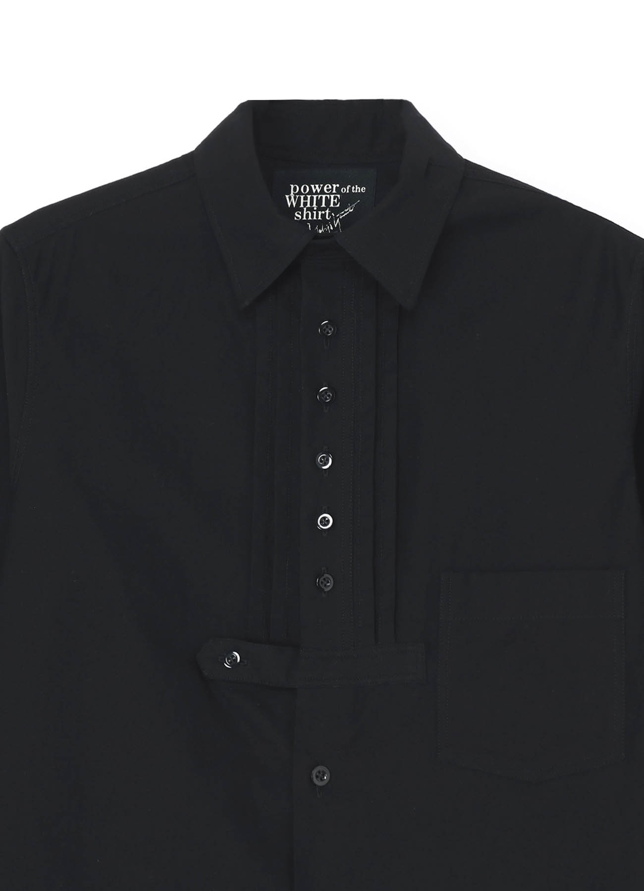 COTTON TWILL FRONT PLEATED DETAIL SHIRT