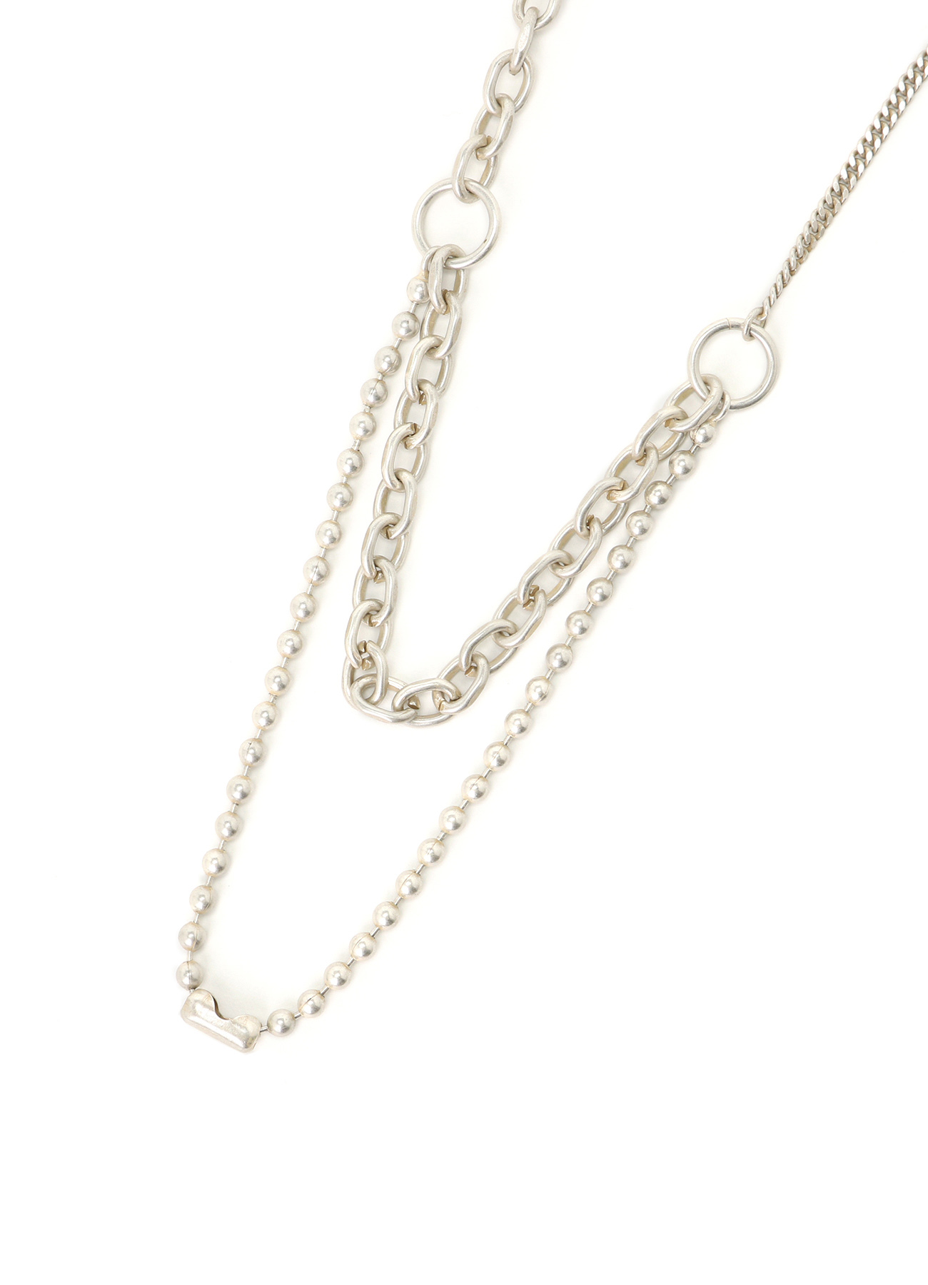 BRASS BALL CHAIN TWO-STRAND NECKLACE