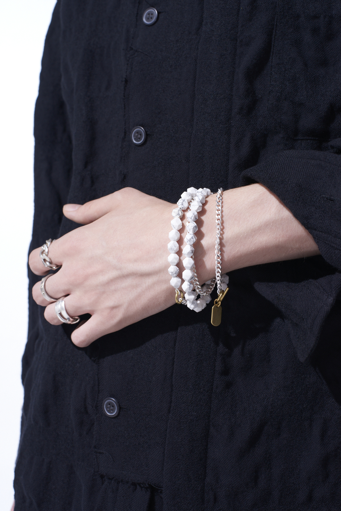 WHITE HOWLITE CHAIN NECKLACE BRACELET