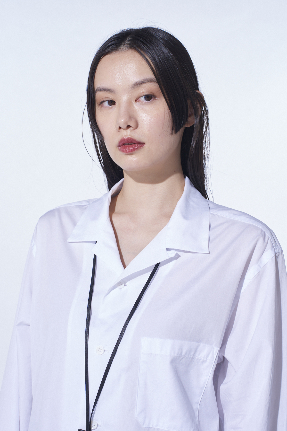 COTTON BROAD LOOSE-FIT OPEN COLLAR SHIRT