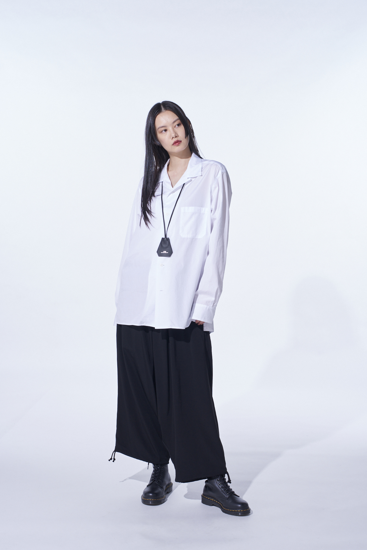 COTTON BROAD LOOSE-FIT OPEN COLLAR SHIRT