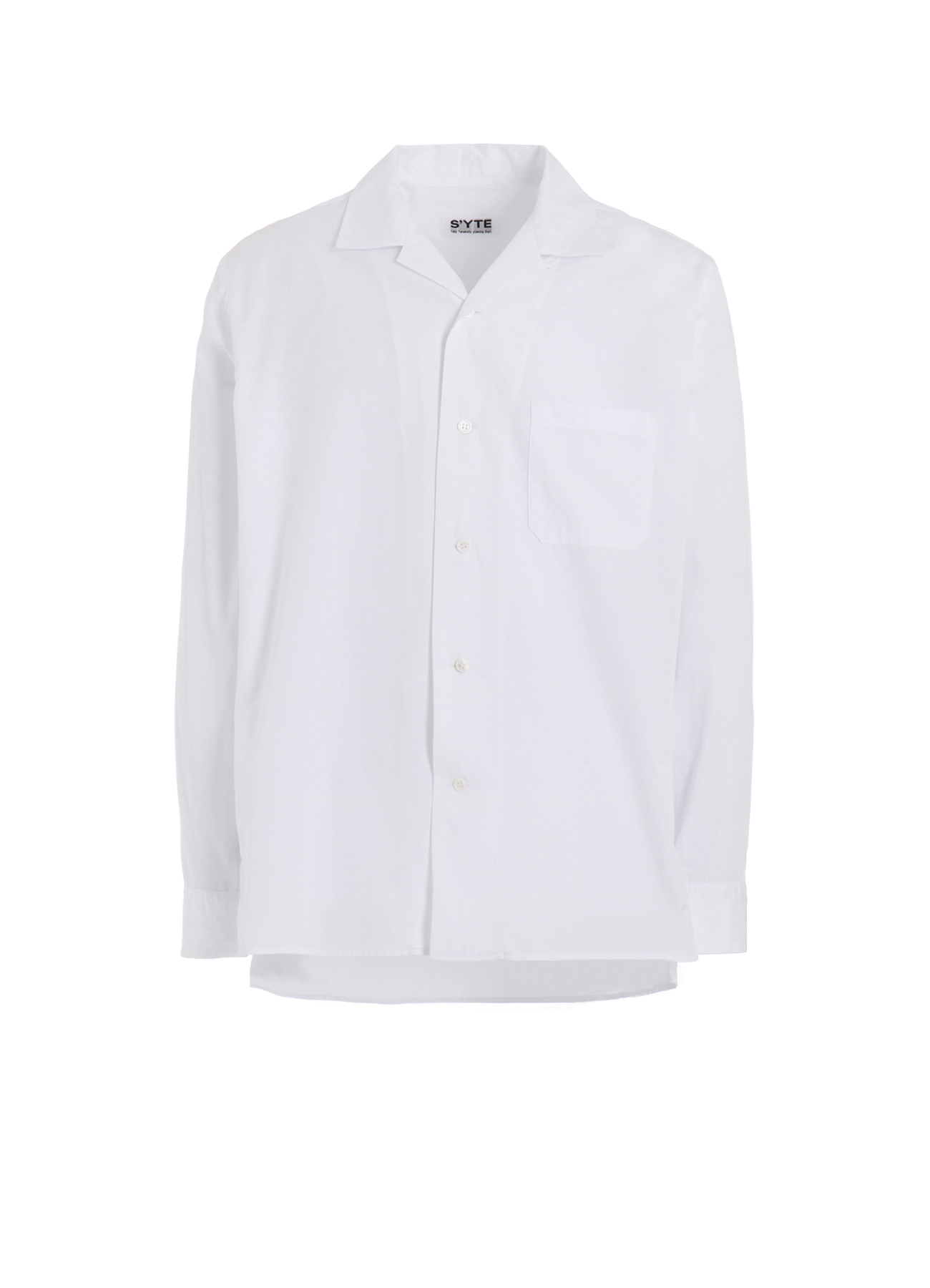 COTTON BROAD LOOSE-FIT OPEN COLLAR SHIRT