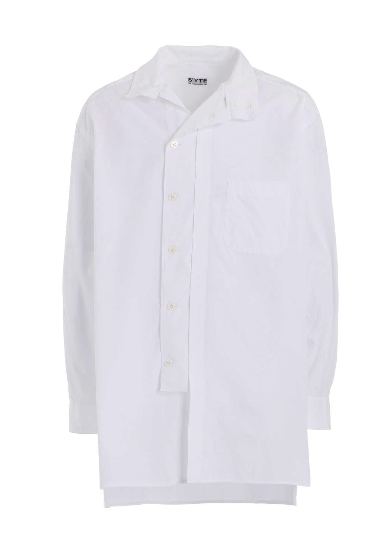 COTTON BROAD MULTI-BUTTONED SLEEVES STAND COLLAR SHIRT