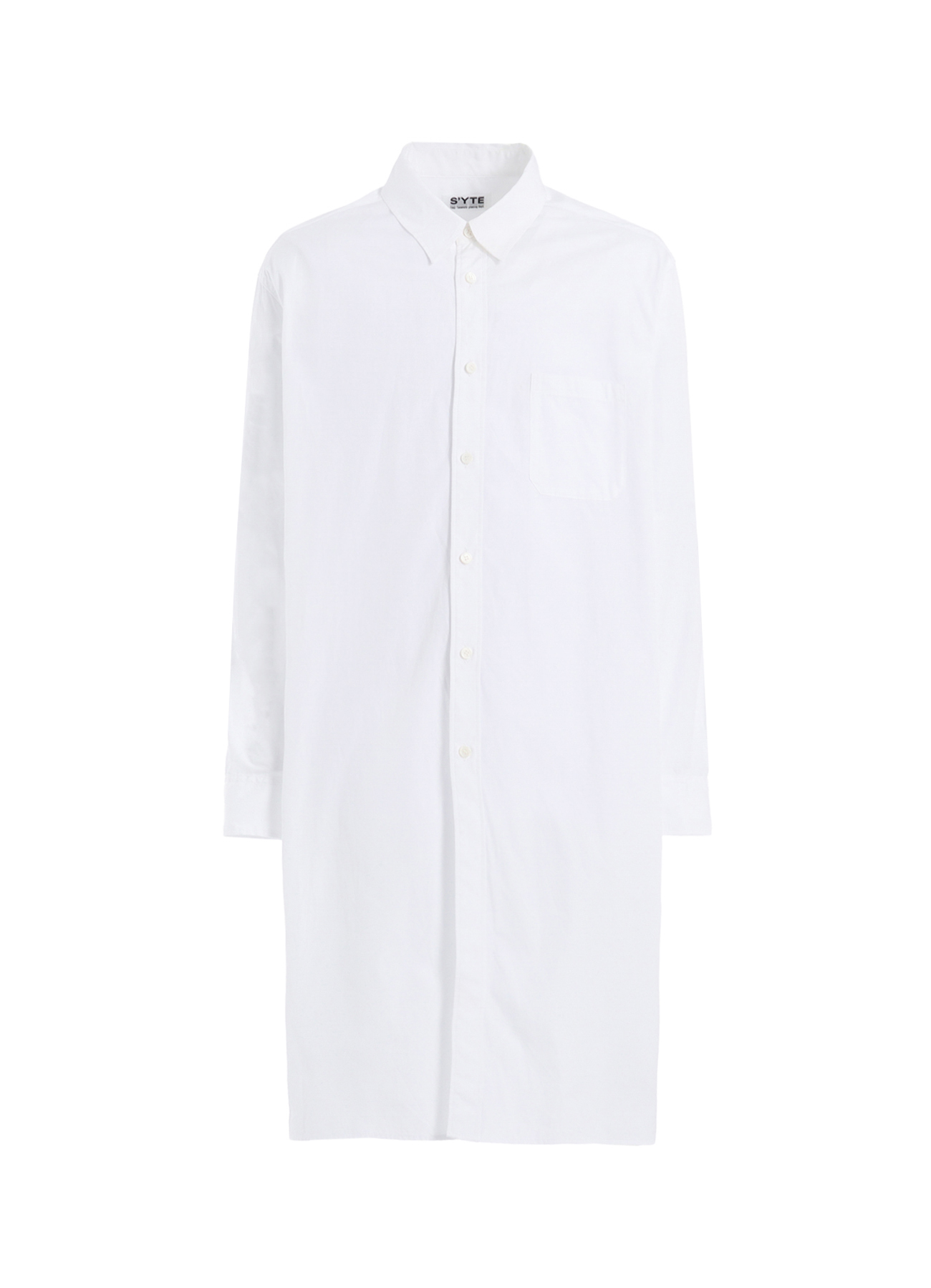 COTTON BROAD BUTTON SLITS LONG SHIRT