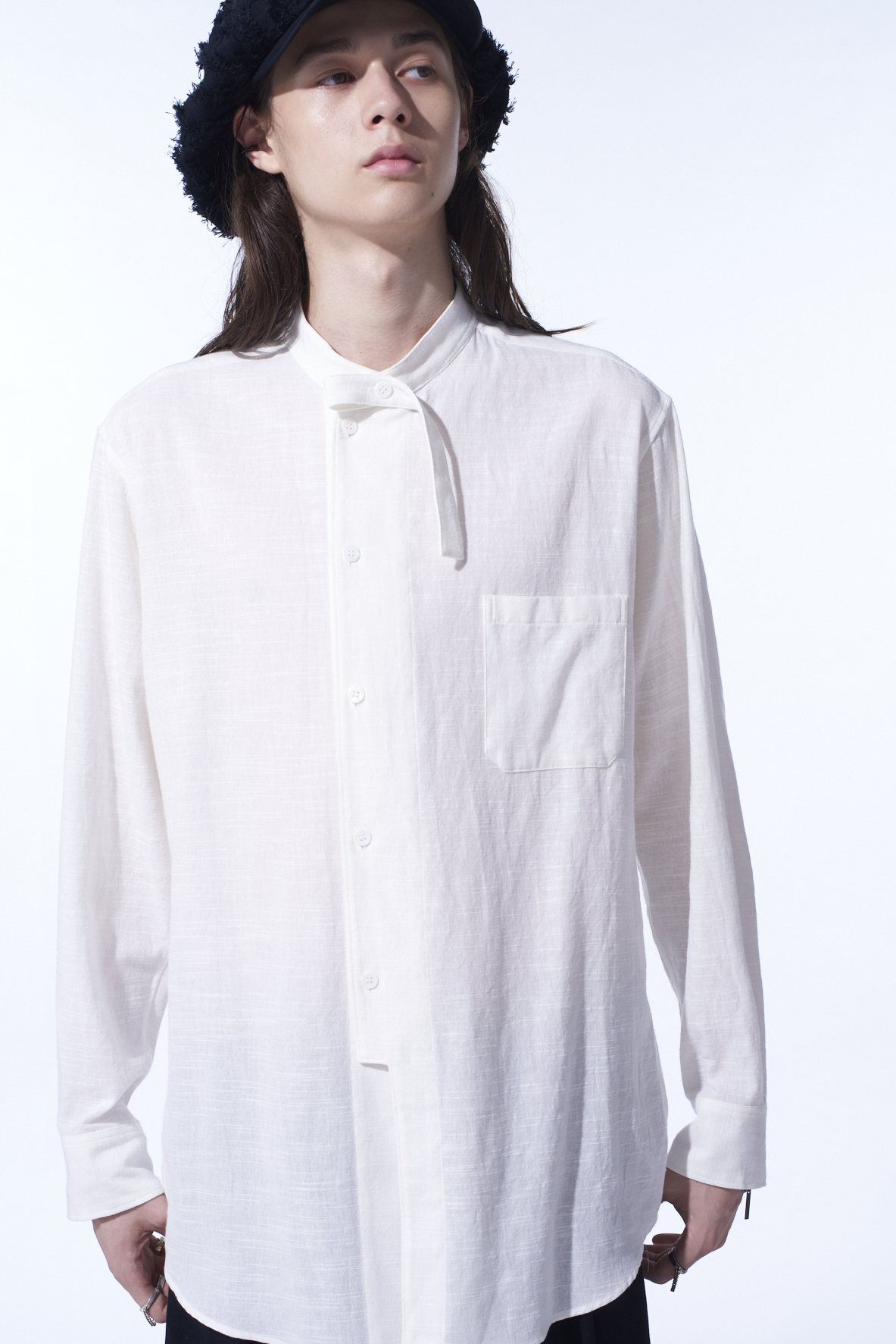 KHADI COTTON STAND COLLAR SHIRT