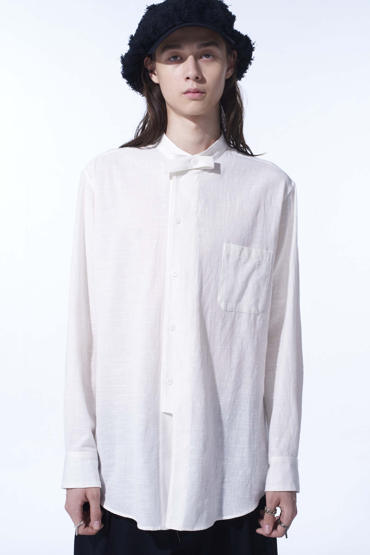 KHADI COTTON STAND COLLAR SHIRT