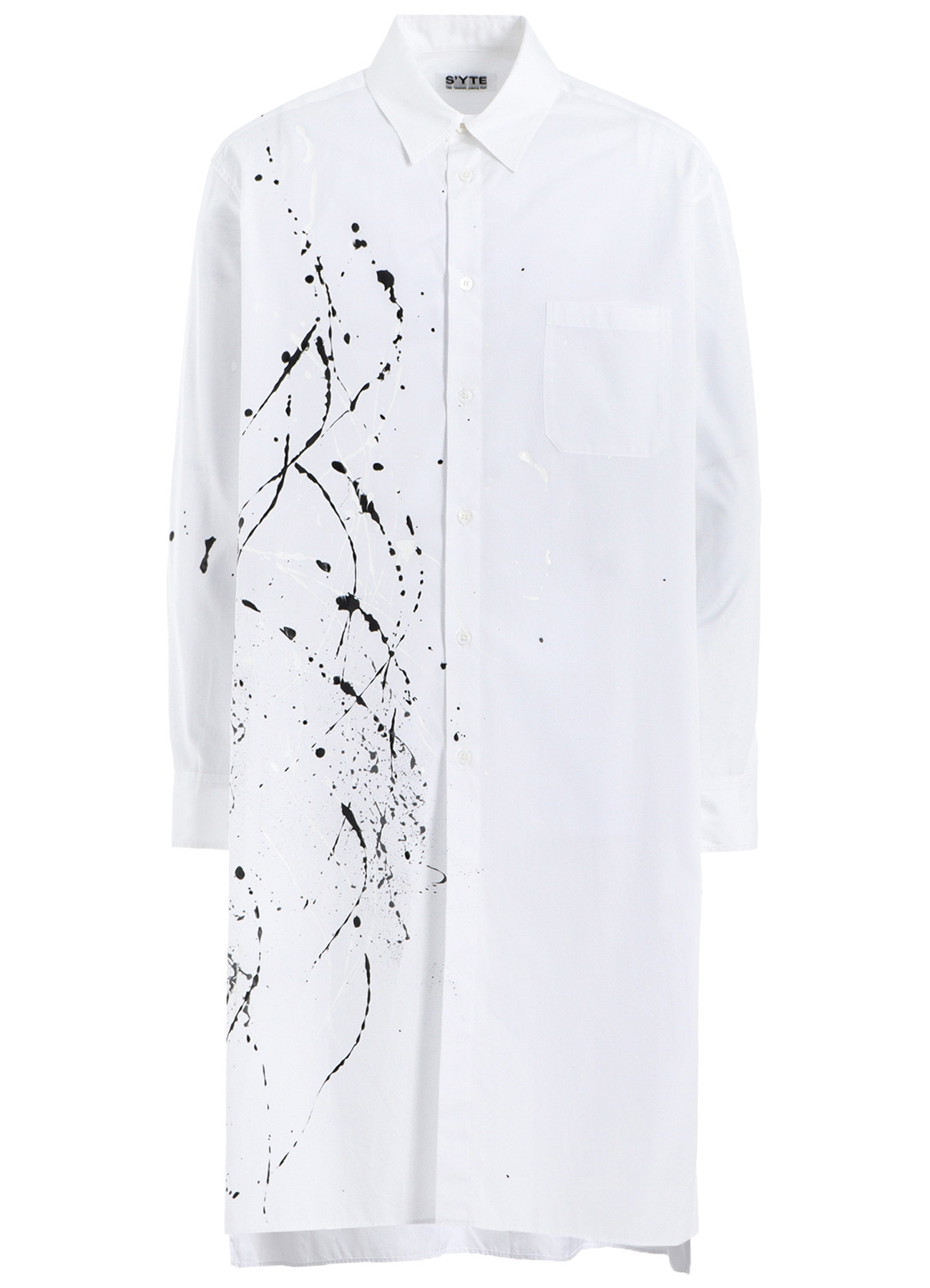 COTTON BROAD SPLASH PAINTED LONG SHIRT