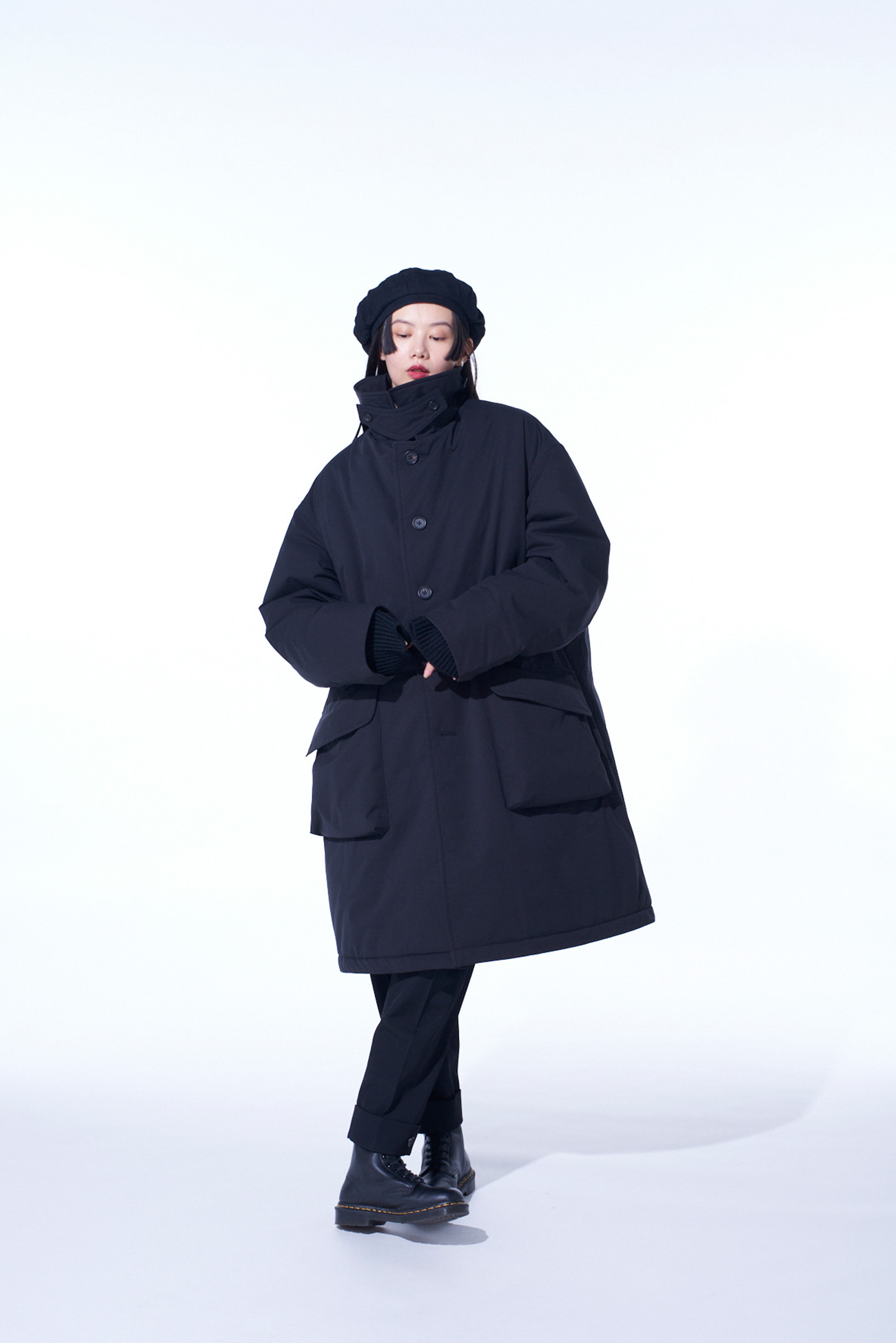 WATER-REPELLENT STRETCH TAFFETA PUFFER COAT