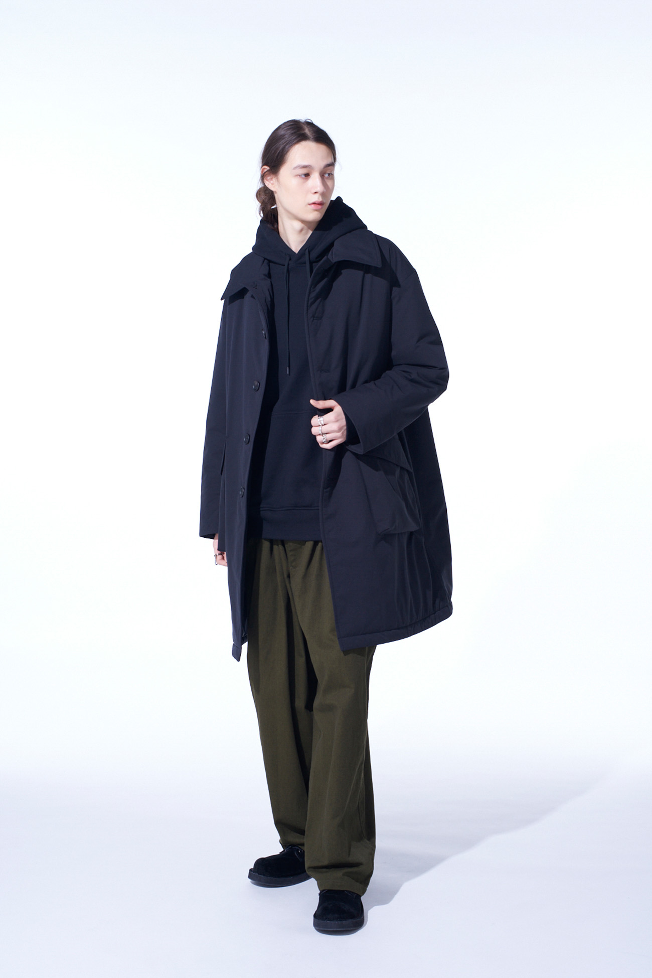 WATER-REPELLENT STRETCH TAFFETA PUFFER COAT