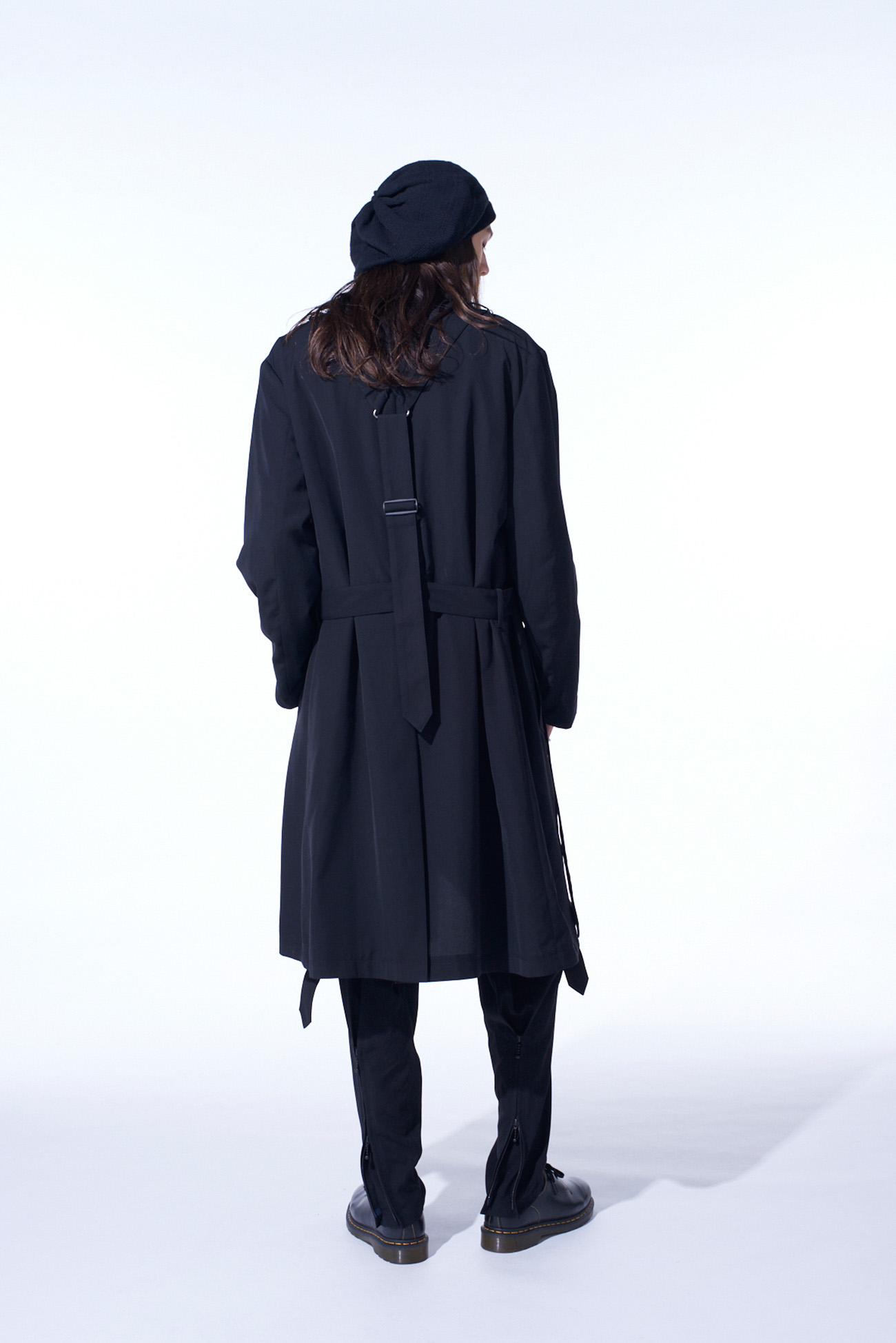 PE/GABARDINE BELTED BANDAGE COAT