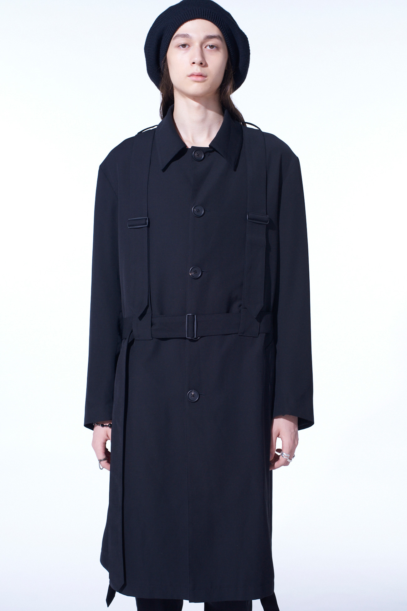 PE/GABARDINE BELTED BANDAGE COAT