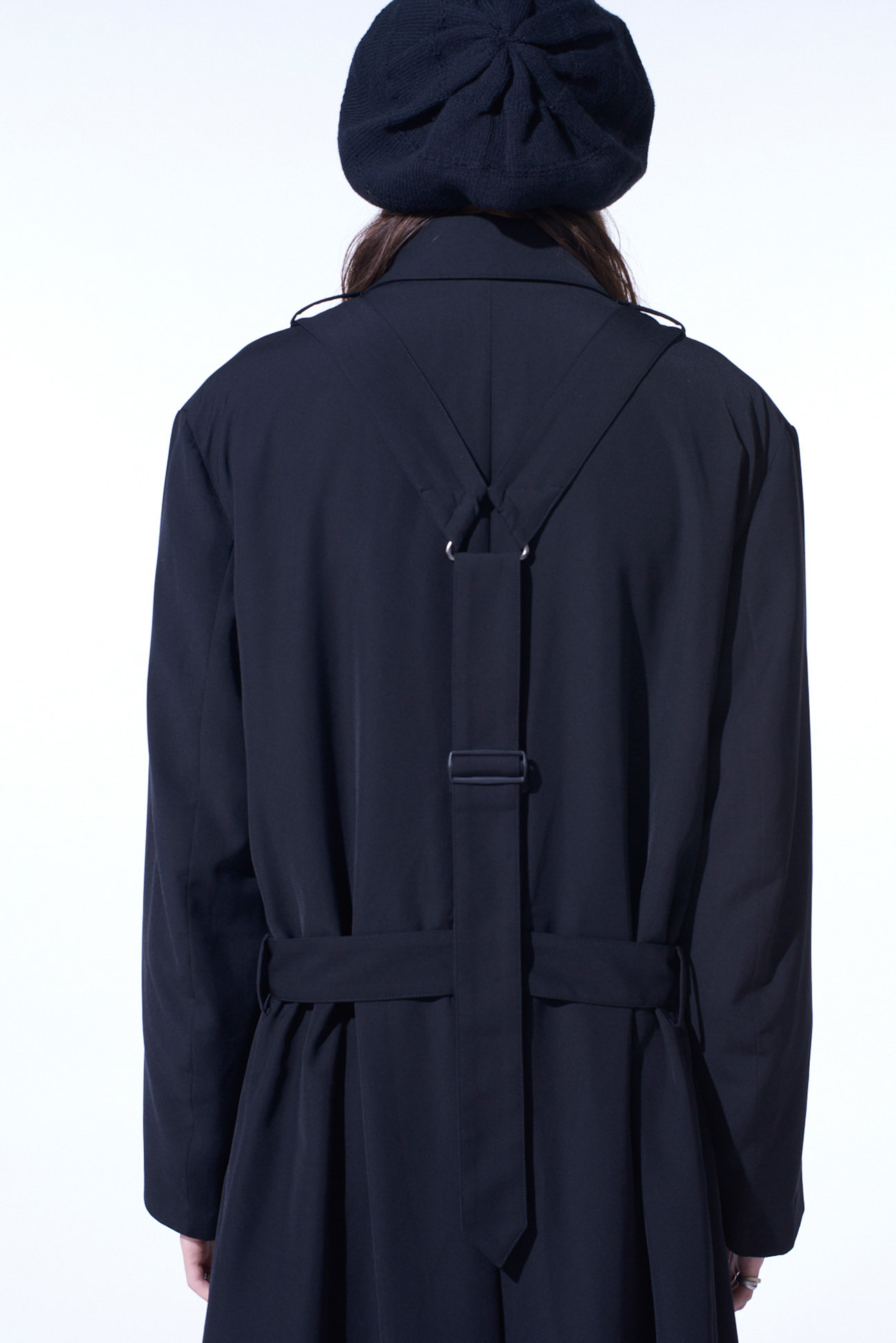 PE/GABARDINE BELTED BANDAGE COAT